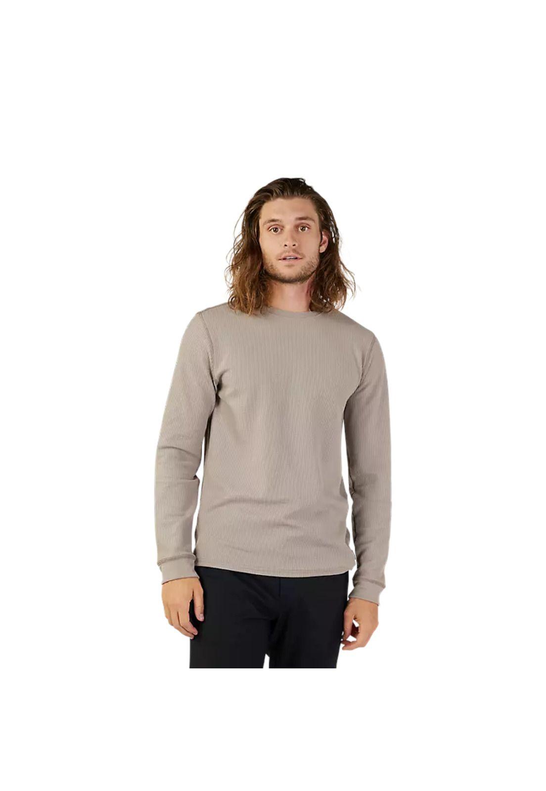 Polera Lifestyle Level Up Thermal Manga Larga Beige Fox-0