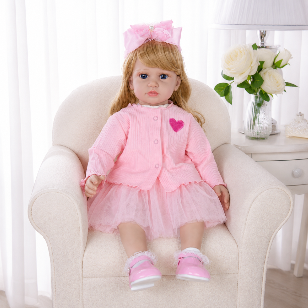 Muñeca Reborn de Silicona Realista 60 CM con Peluche-3