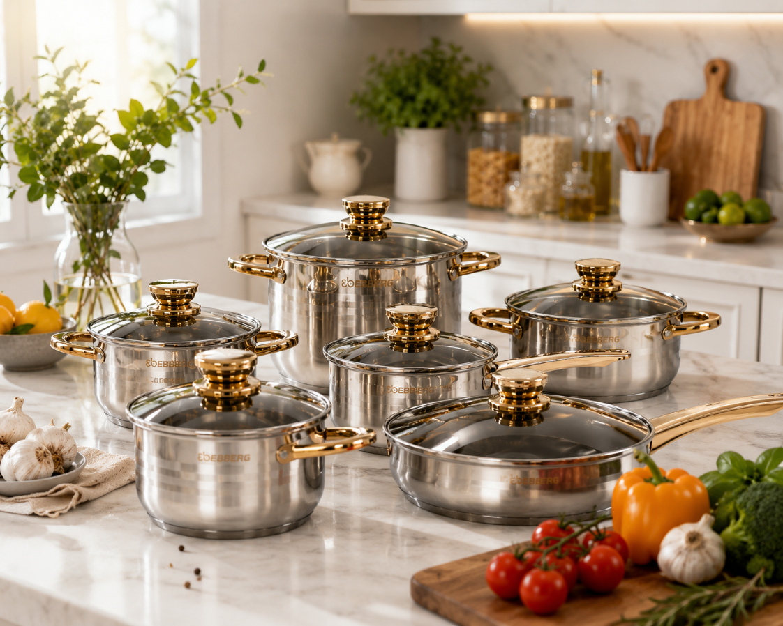Batería de Cocina Acero Inoxidable 12 pzs-1