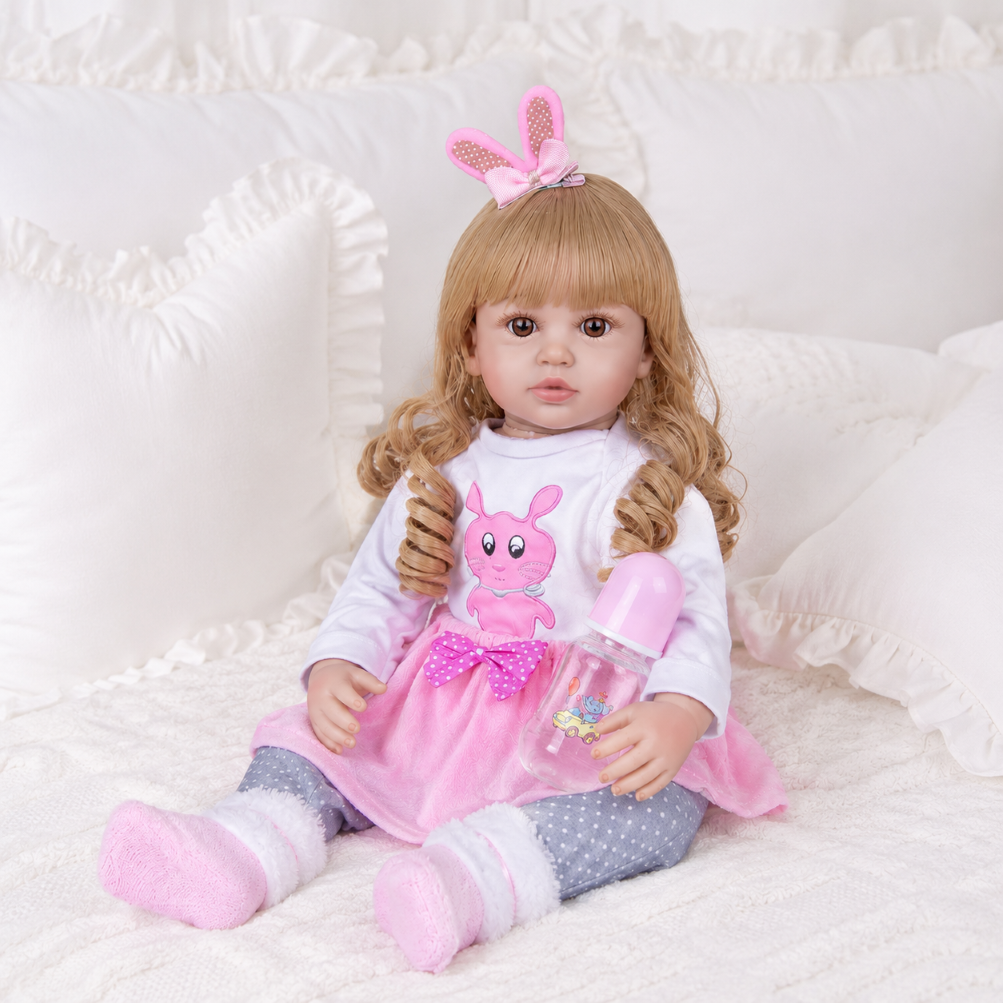 Muñeca Reborn de Silicona Realista 60 CM Con Peluche-1