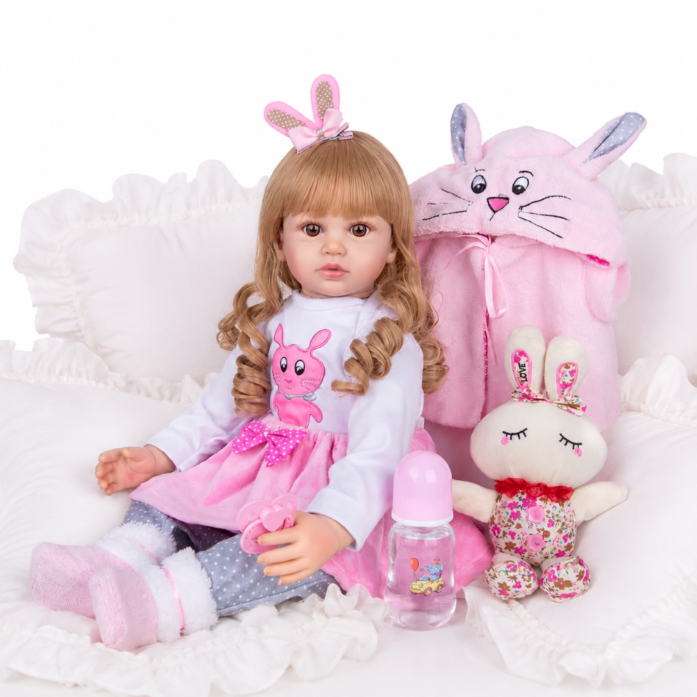 Muñeca Reborn de Silicona Realista 60 CM Con Peluche-2