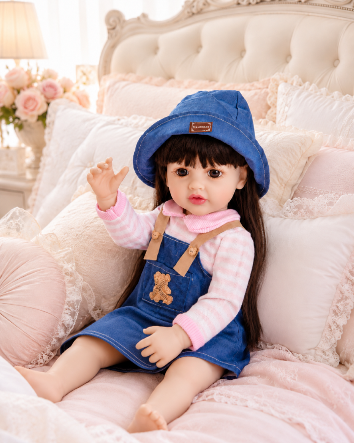 Muñeca Reborn Silicona , Realista 55CM-4