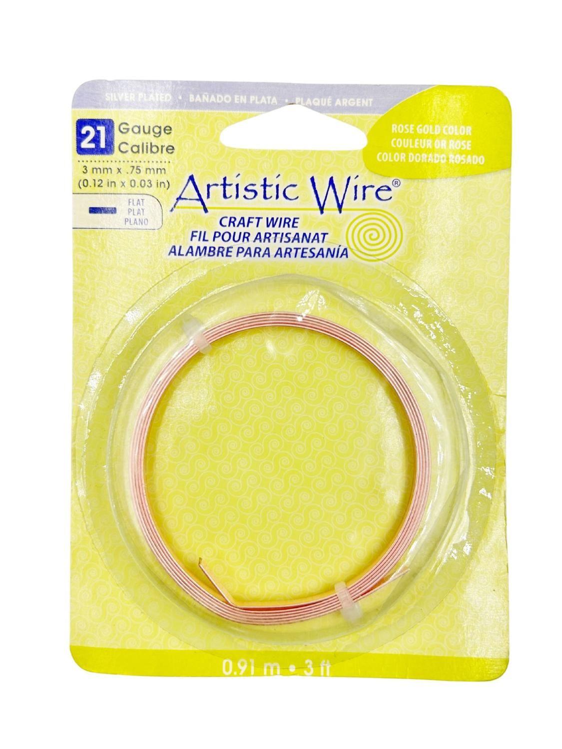 Alambre Para Bisutería Plano Calibre 21 Artistic Wire oro rosado-0