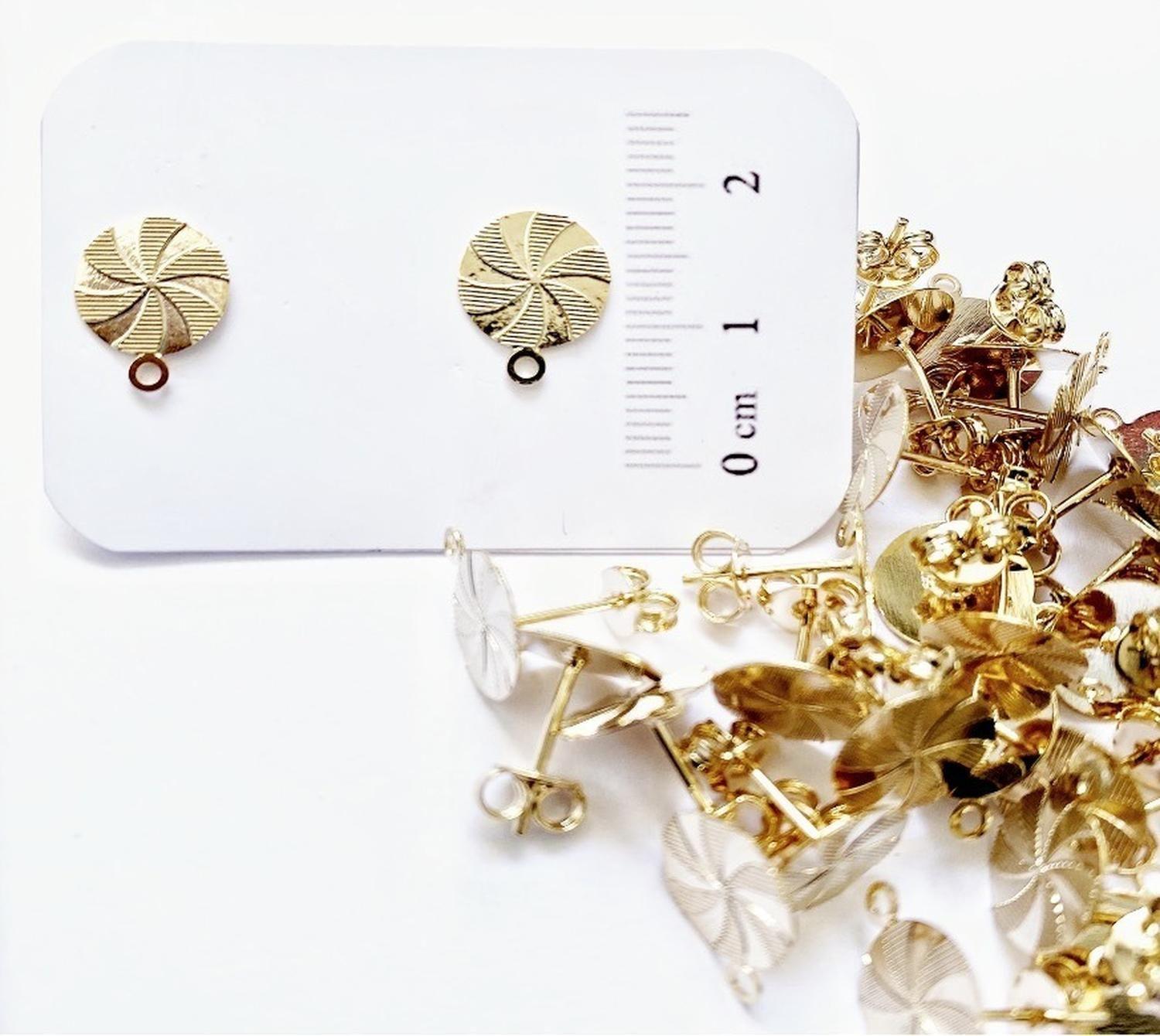 Set De 12 Pares De Bases De Aros Con Baño De Oro Modelos 4-0