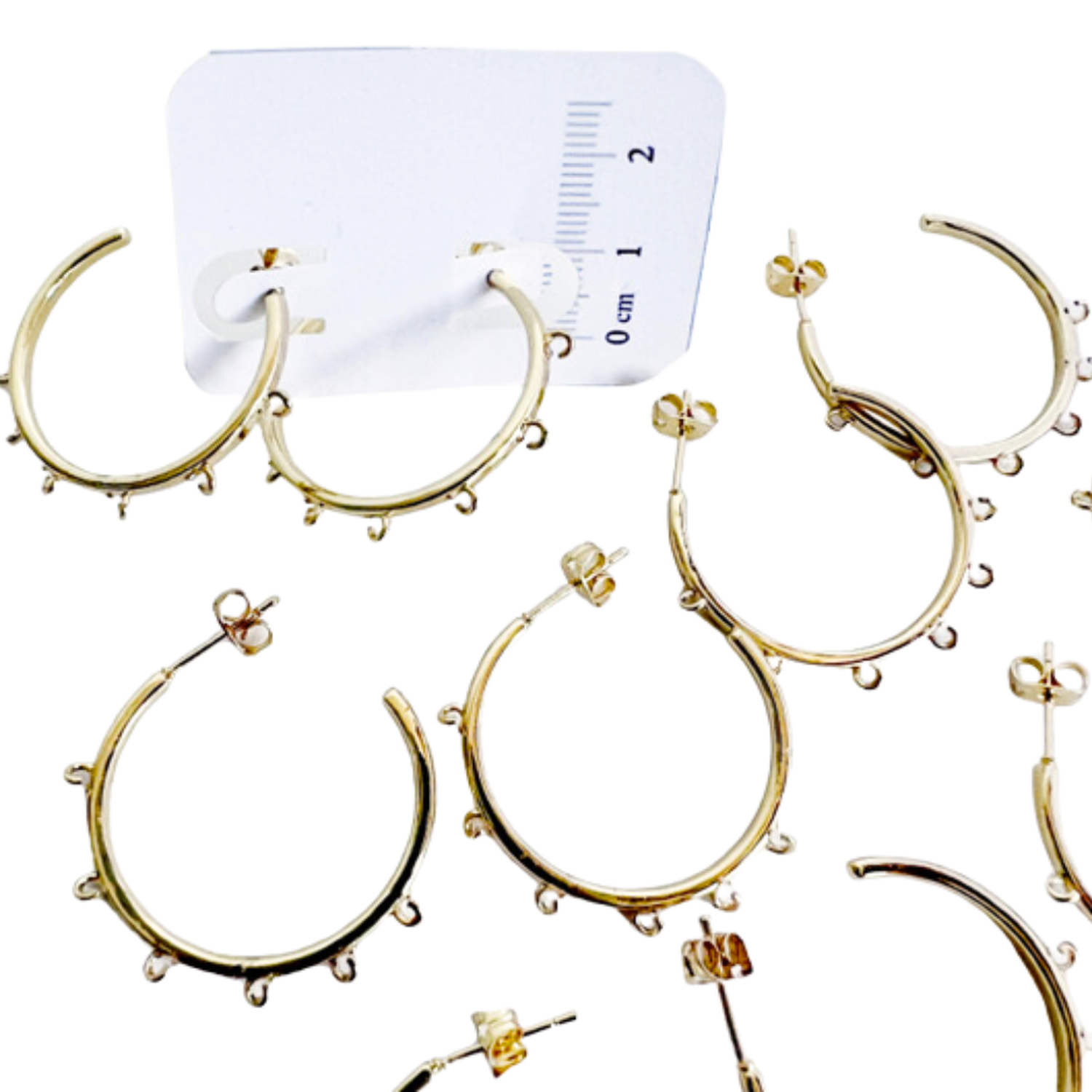 Set De 6 Pares De Bases De Aros Con Baño De Oro Modelos 8-0