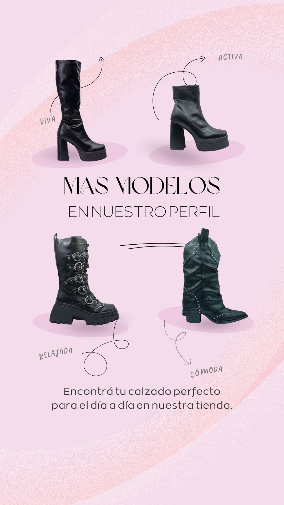 Botin De Mujer Ecocuero Negro Plataforma-4