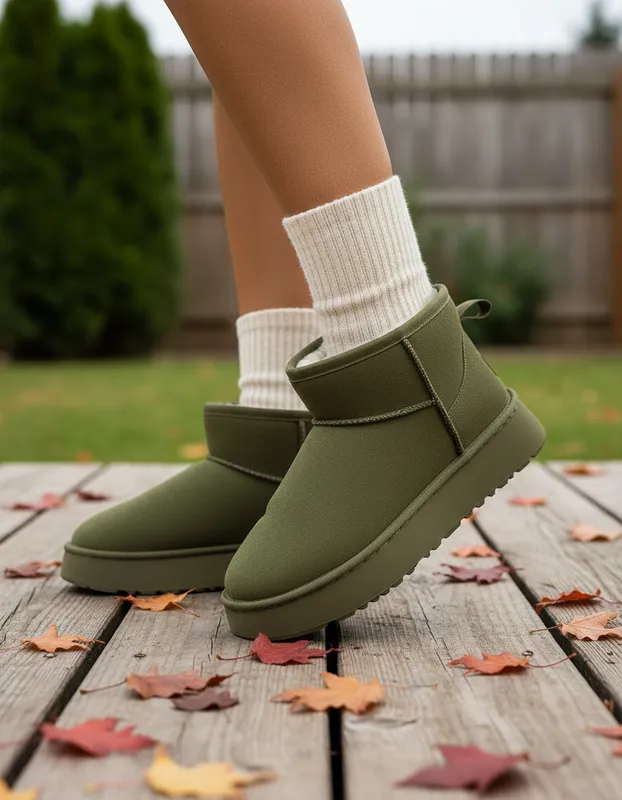 Bota Mujer Pantubota Corta Plataforma Forrada Australiana-4
