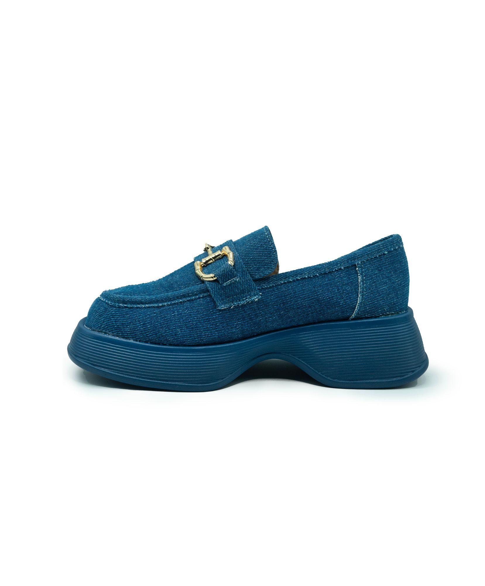 Zapatos De Mujer Vintage Mocasin Con Plataforma Jeans-2