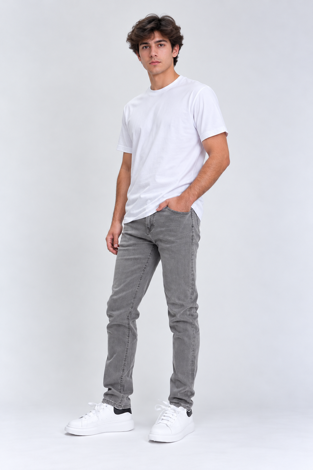 Jeans Hombre Slim Fit Gris-2