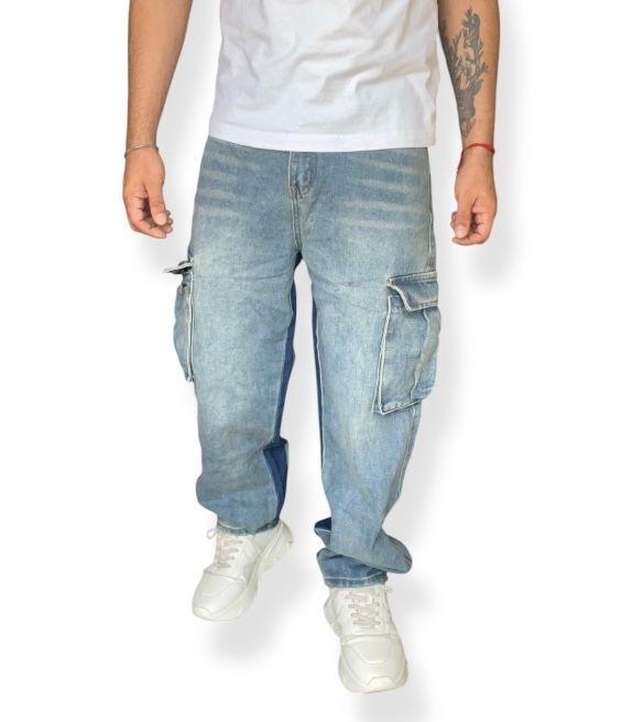 Jeans Cargo Hombre Rígido -1