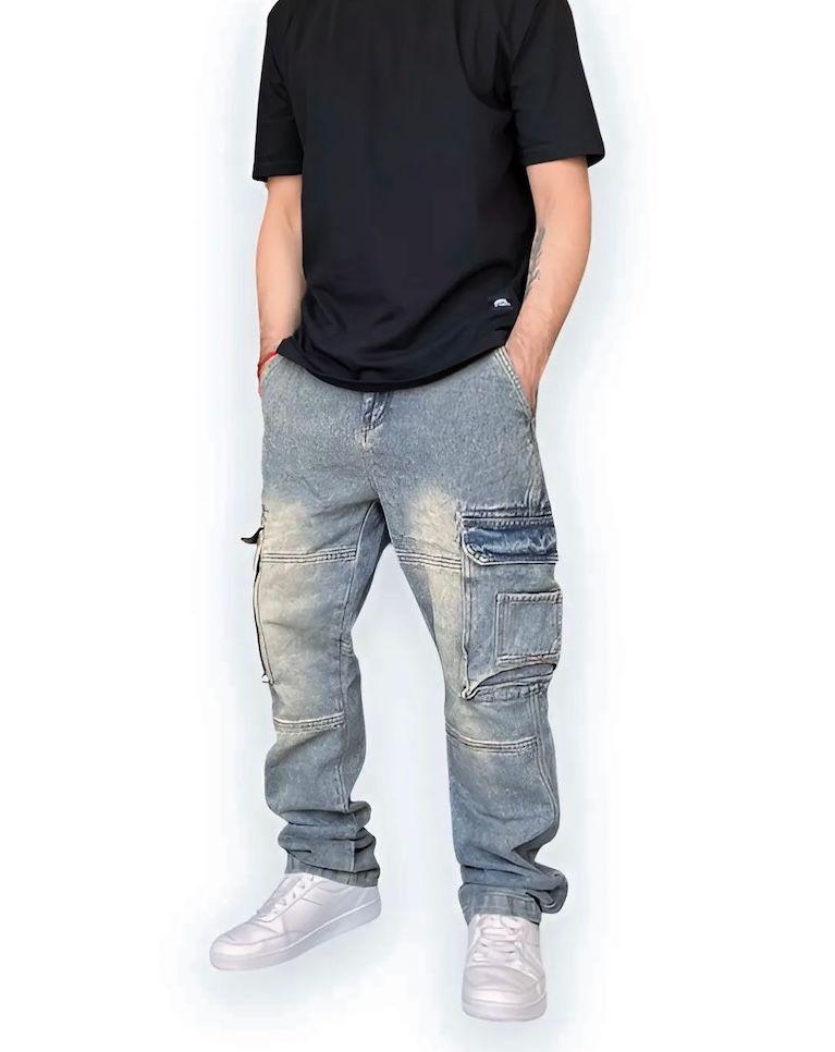 Jeans Cargo Hombre Urbano Rígido Oxido-0