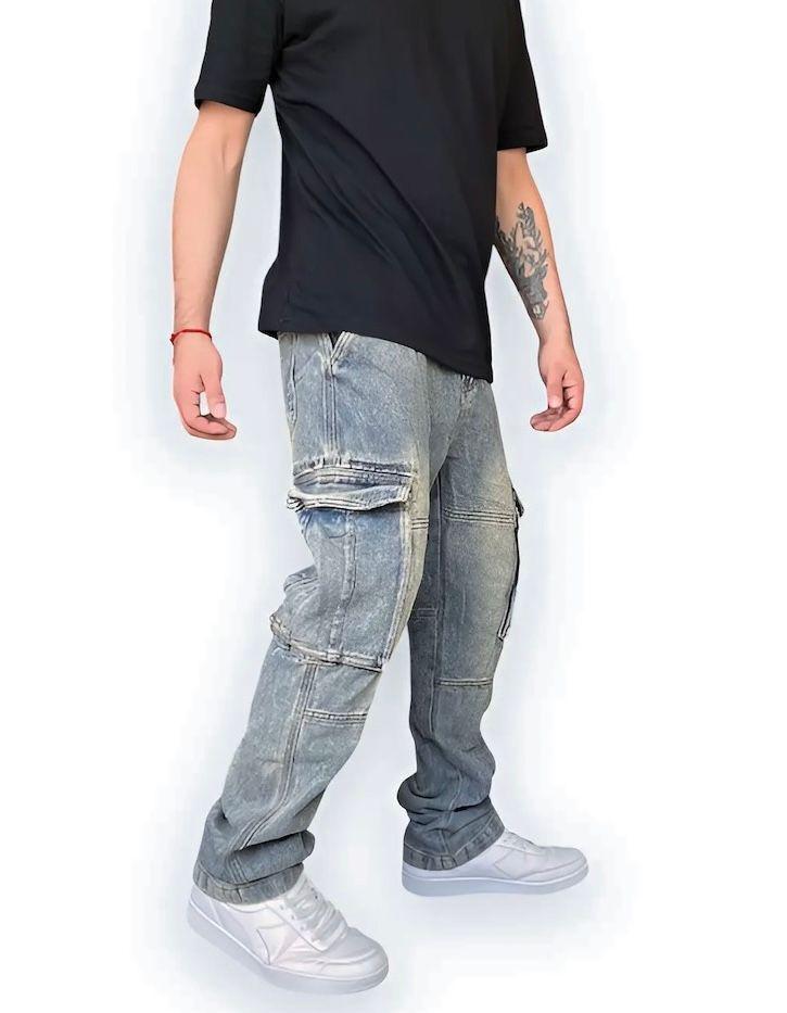 Jeans Cargo Hombre Urbano Rígido Oxido-1