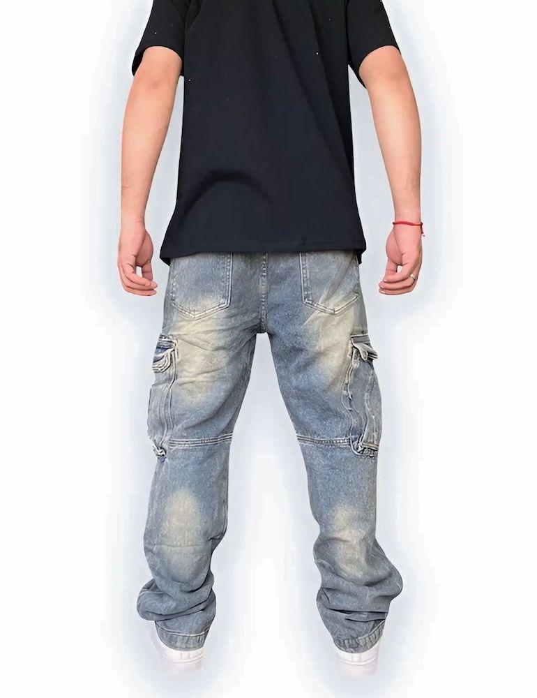 Jeans Cargo Hombre Urbano Rígido Oxido-2