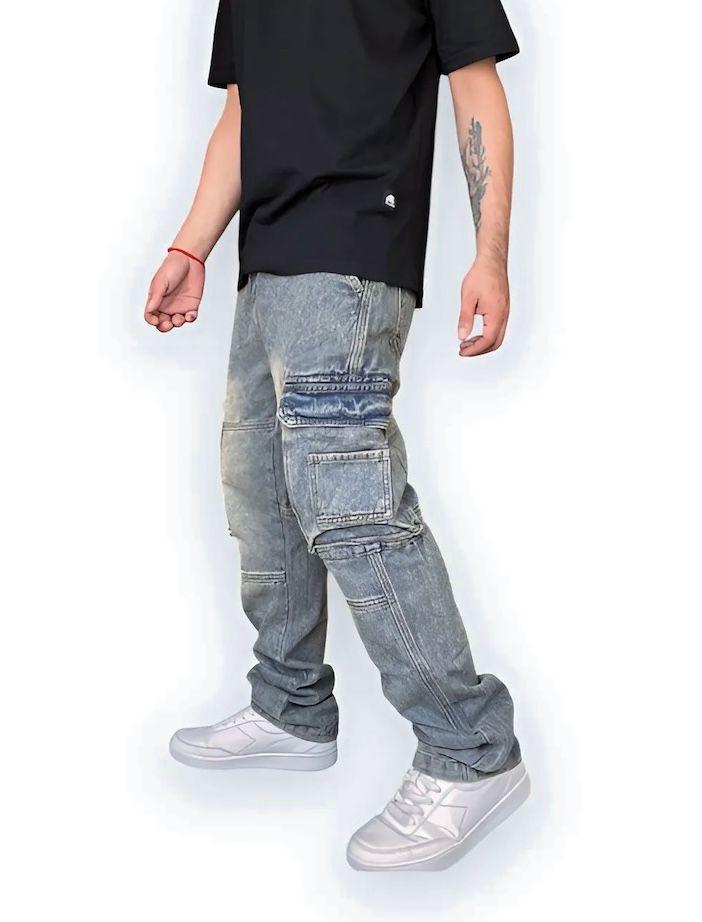 Jeans Cargo Hombre Urbano Rígido Oxido-3