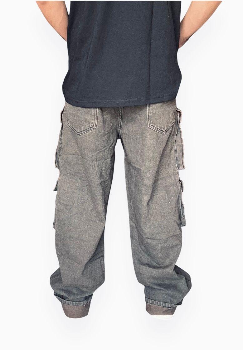 Jeans Oxido Cargo Ancho Wide Leg Hombre-4