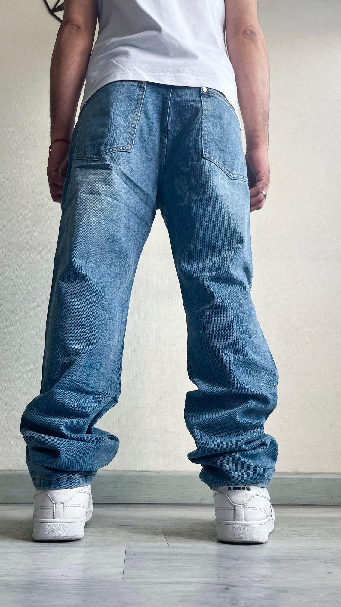 Jeans Hombre Urbano Destroyed Rígido Azul-3