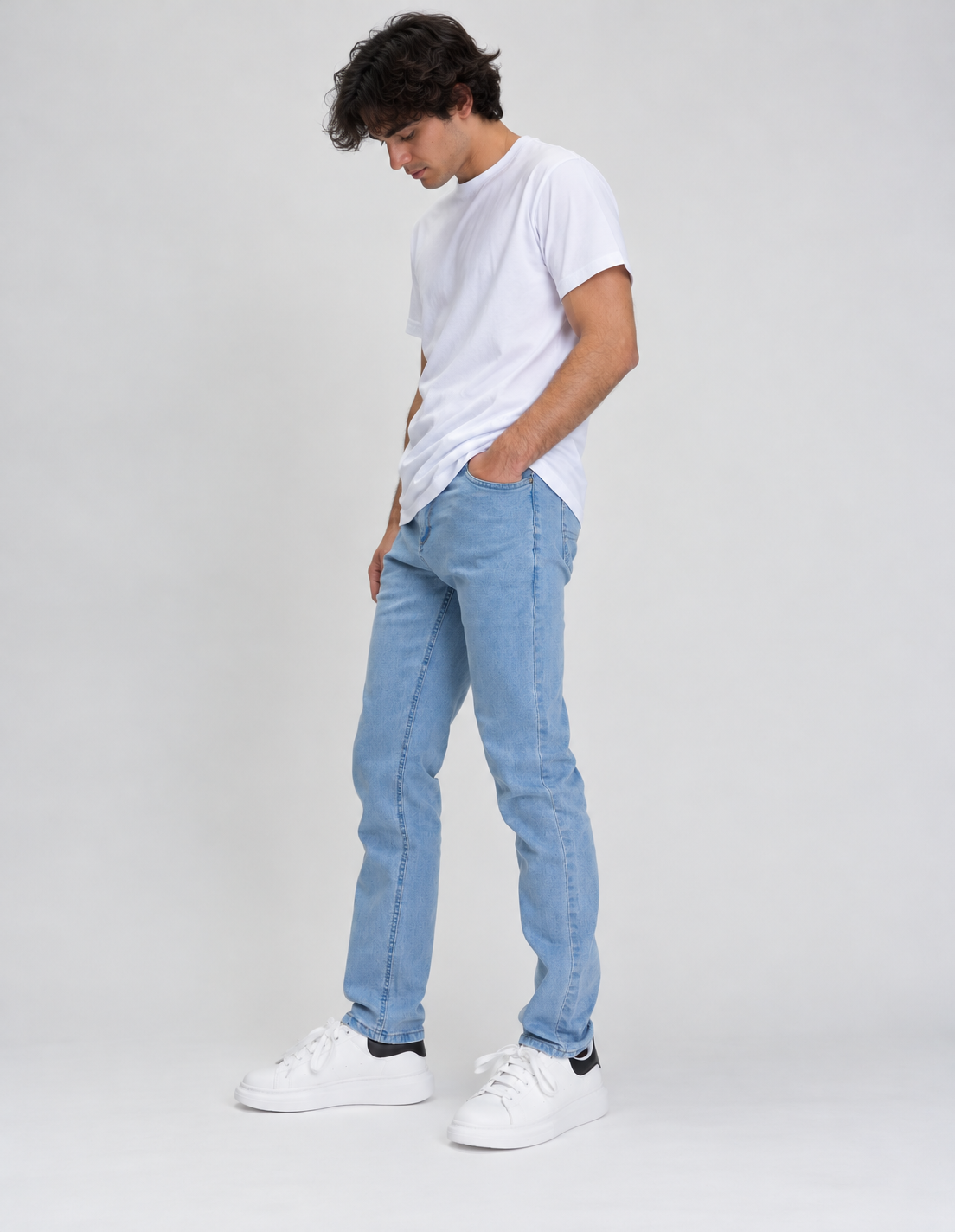 Jeans Hombre Slim Fit Celeste-1