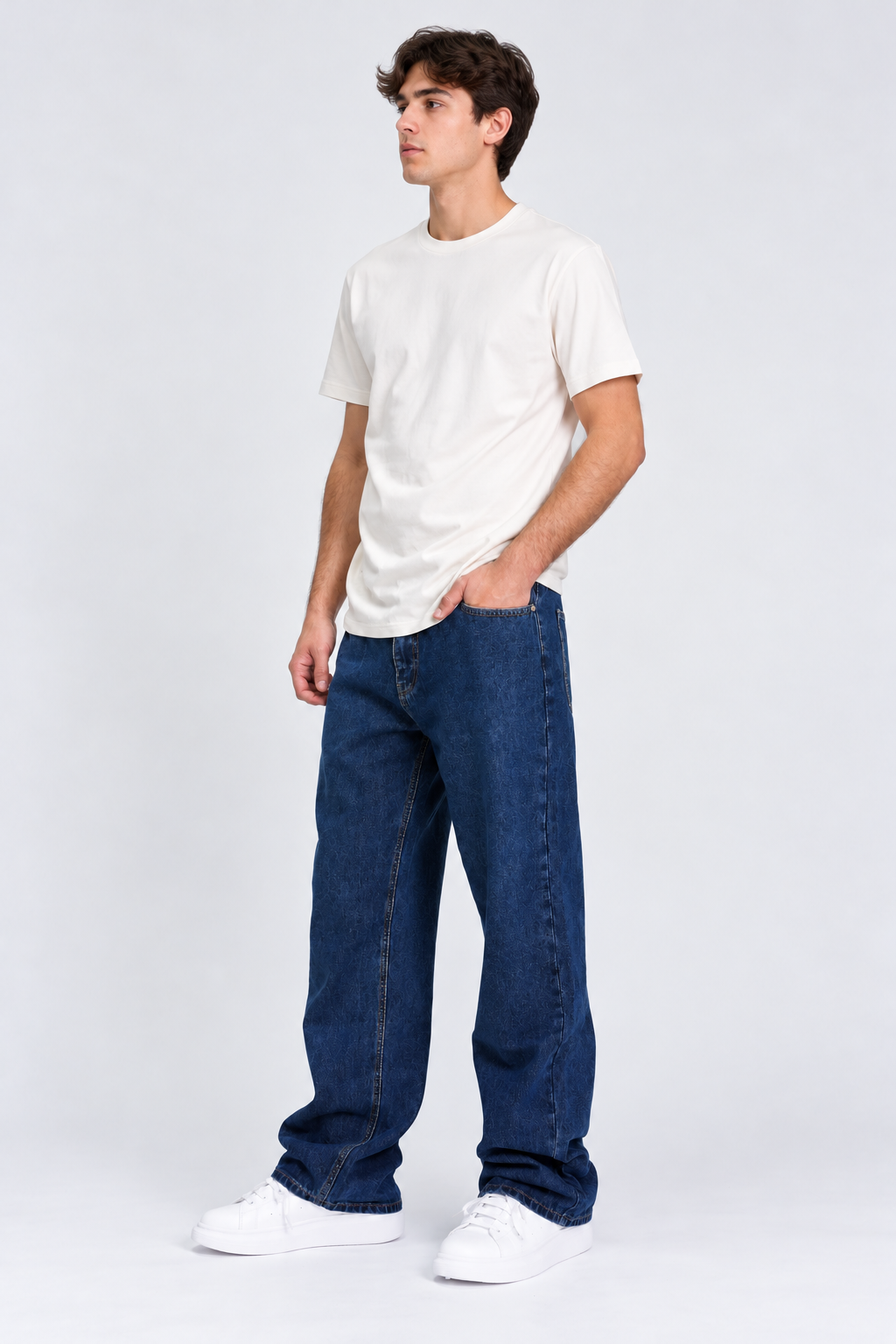 Jeans Hombre Baggy Tela R gida-0