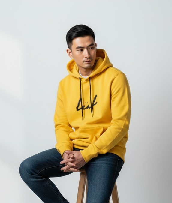 Poleron Hombre Amarillo Leaf-2