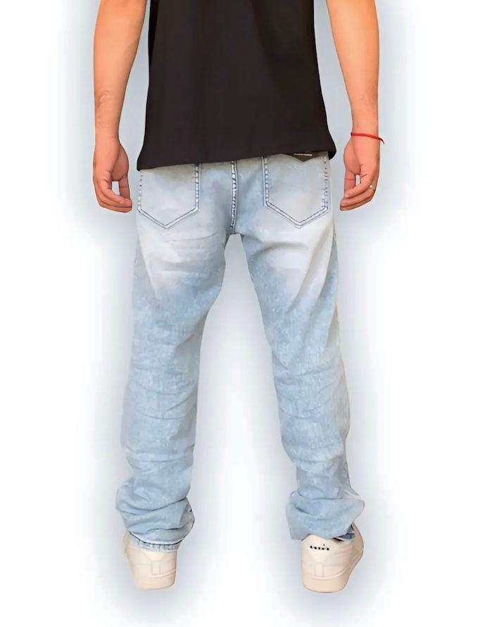 Jeans Hombre Parches Celeste Urbano elasticado-3