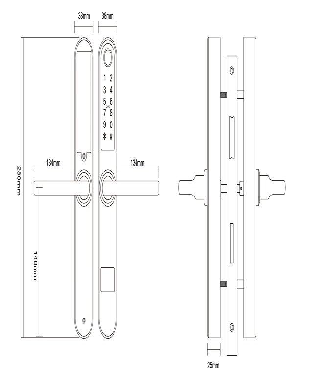 Cerradura Digital S31B acceso principal . Reversible.-4