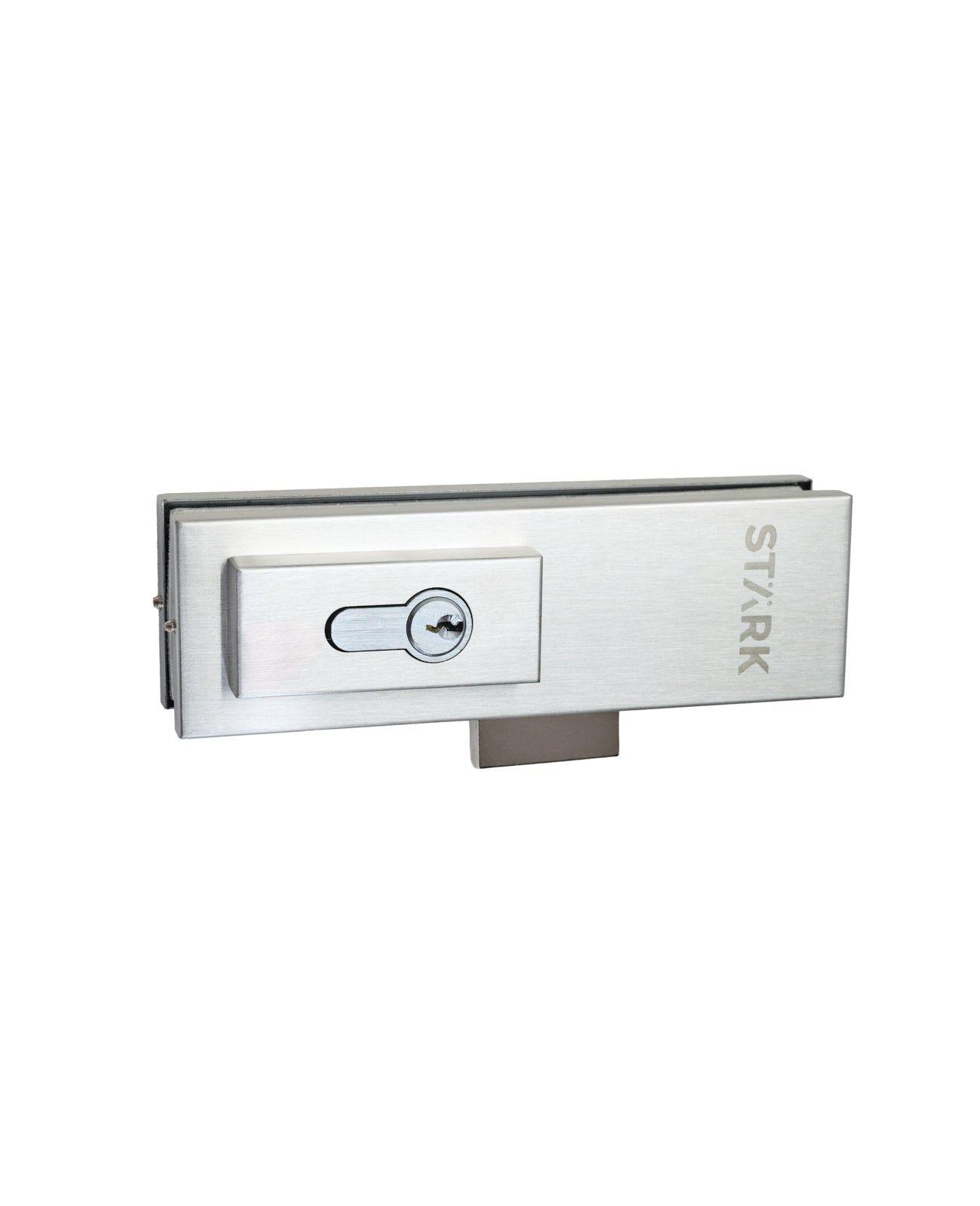 Cerradura para puerta de vidrio. Cilindro ambos lados. Acabado acero inoxidable.-0