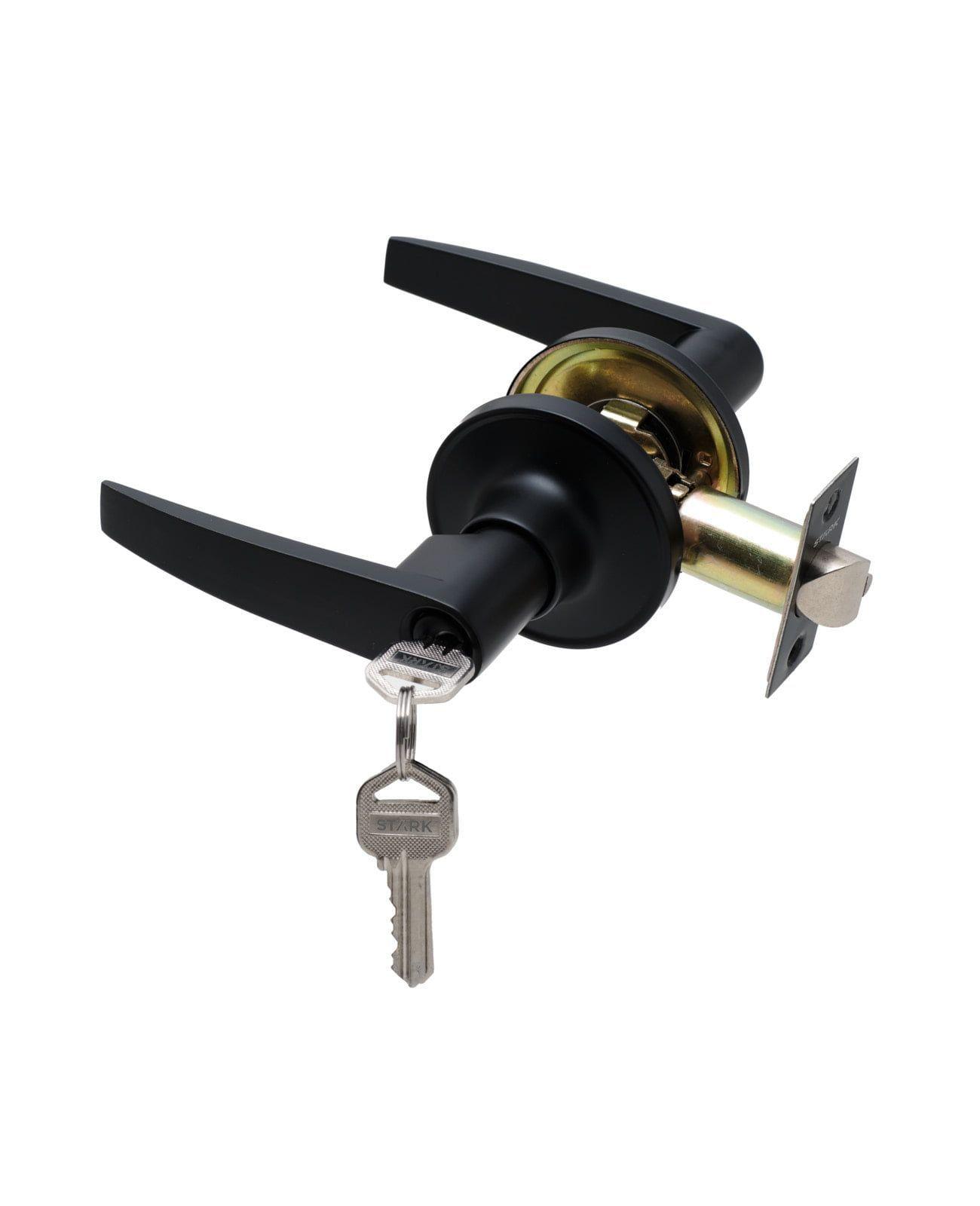 Cerradura tubular con manilla, Acceso principal - Bodega. (Negro mate)-0