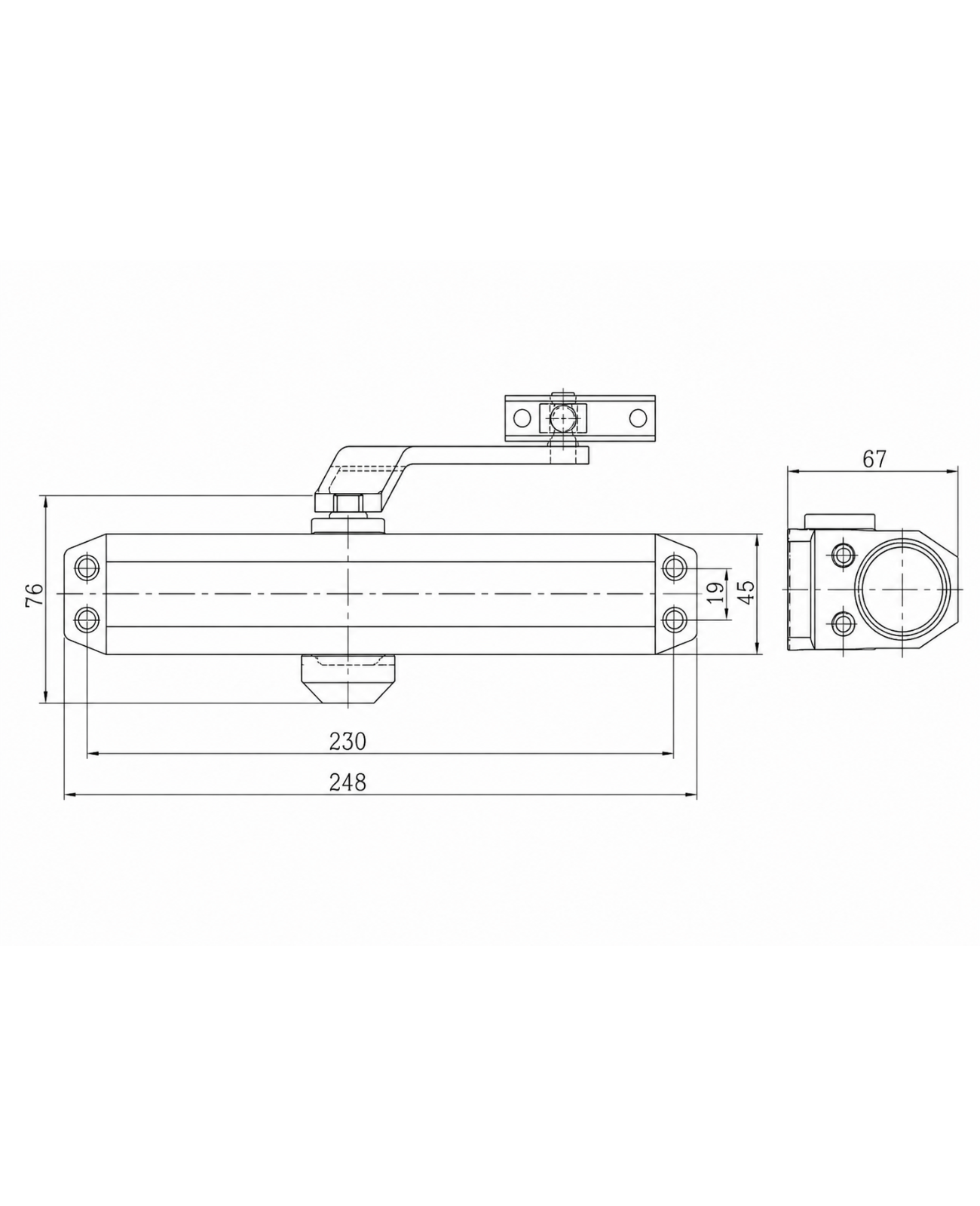 Brazo hidráulico alto tráfico; para puertas de 15 - 85 kgs. Negro-1