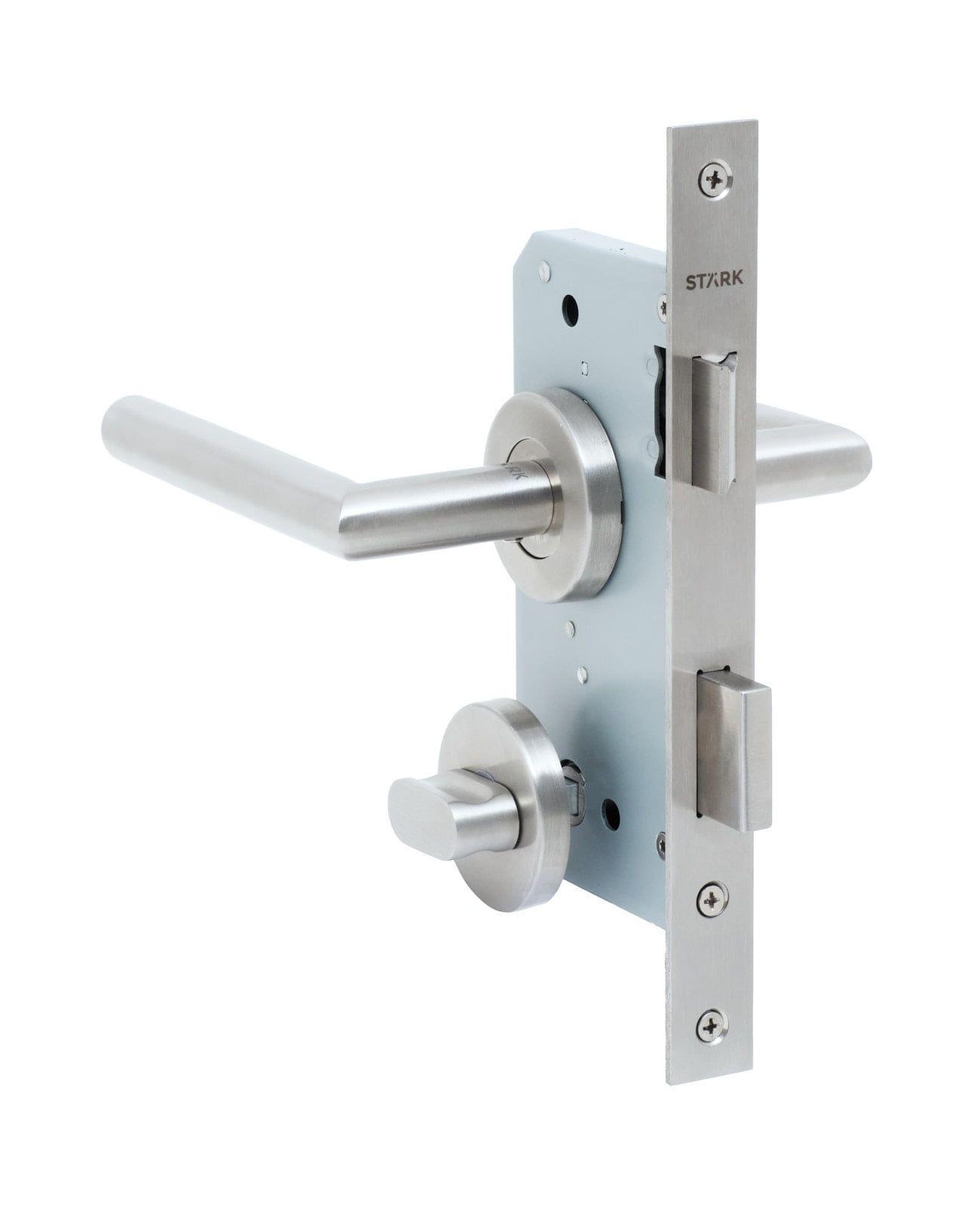 Cerradura de embutir función baño, seg int /emer ext. A inox-1