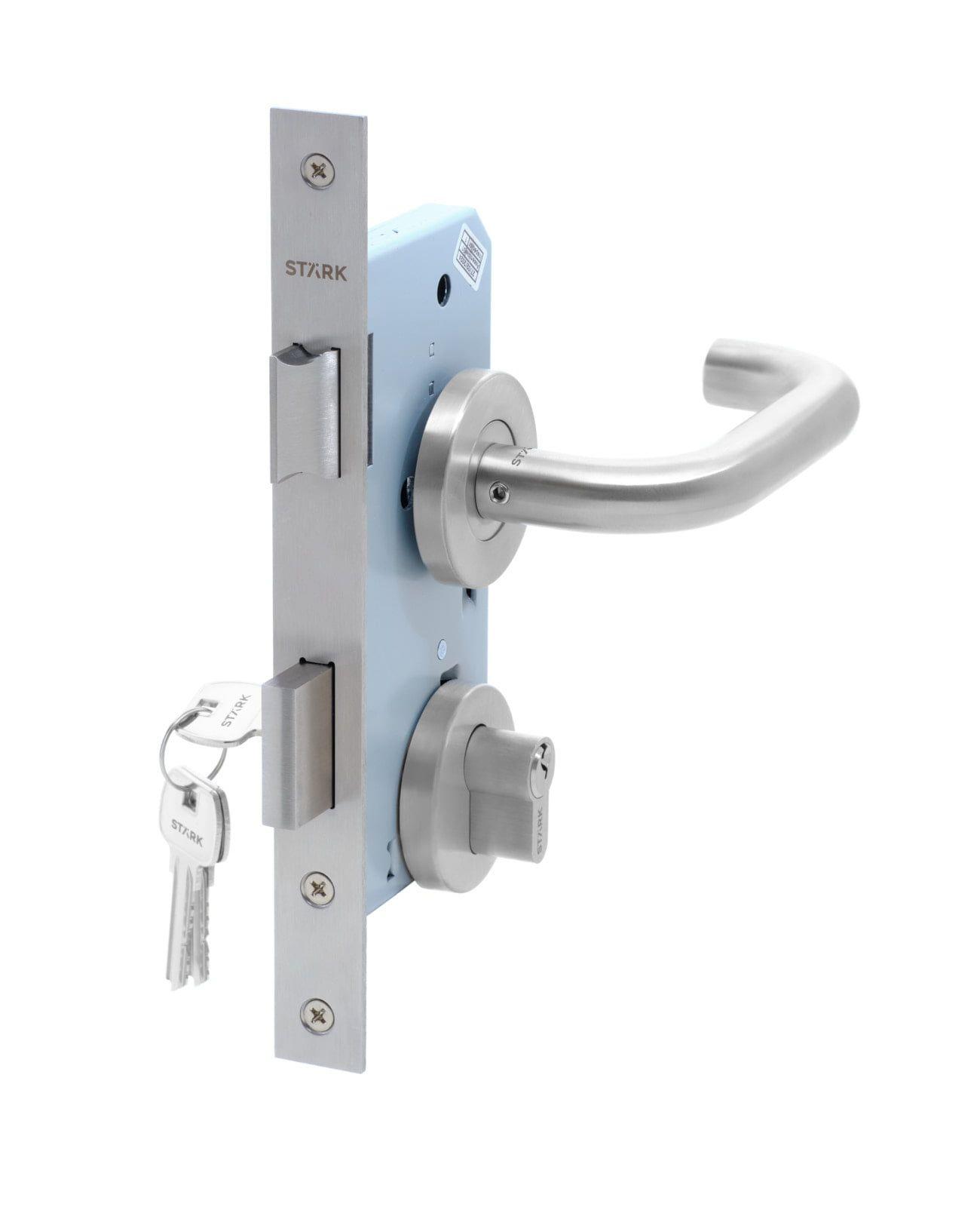 Cerradura de embutir acceso Principal llave ambos lados. Acero inoxidable-1