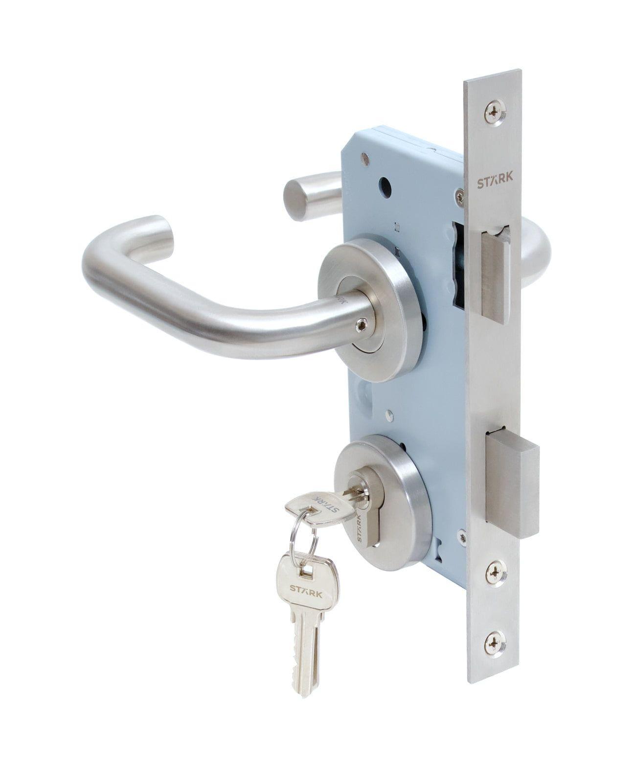Cerradura de embutir dormit, bodega. llave ext y seg interio. A inox. Stärk Design-1
