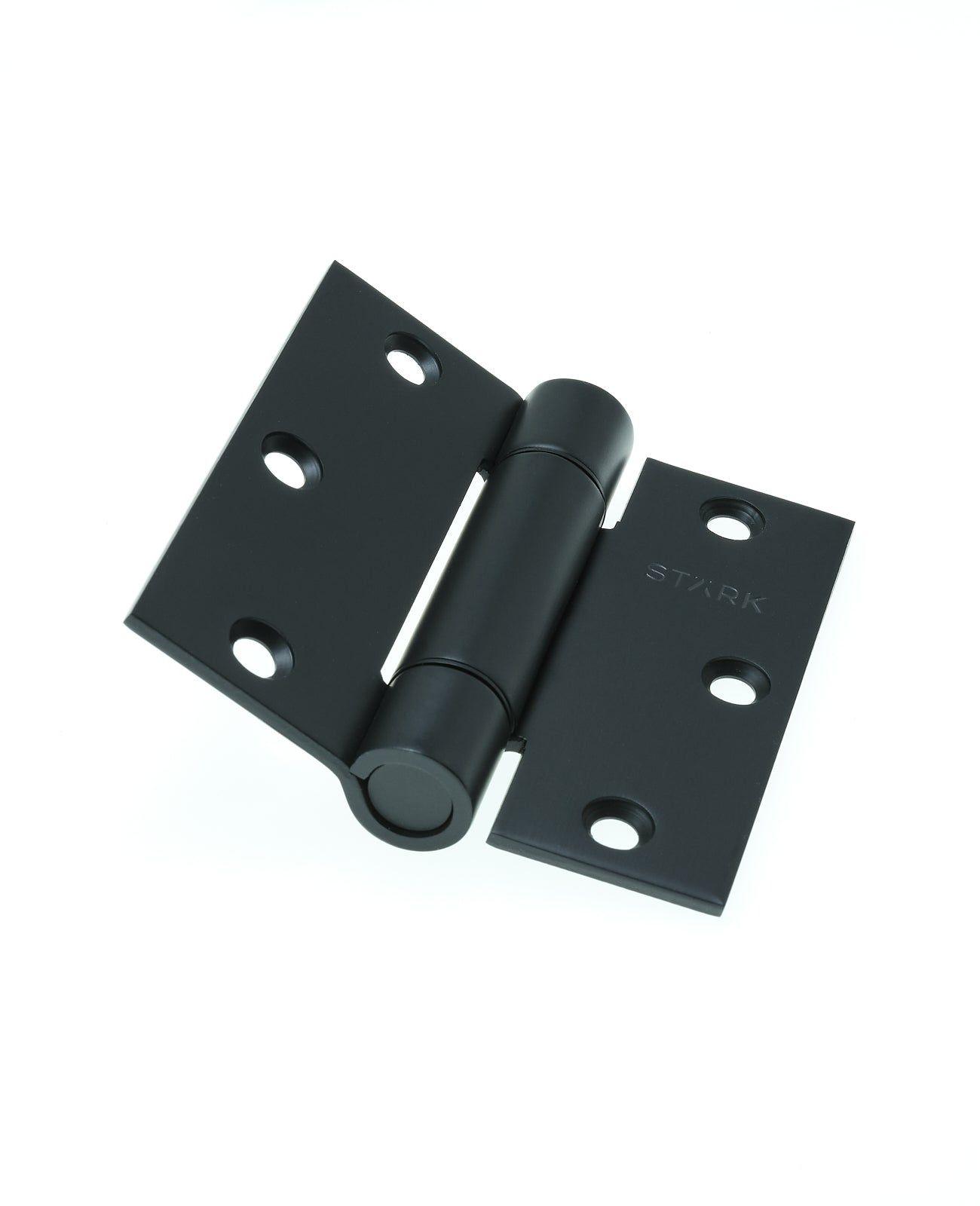 2 Bisagras con resorte de 3,5?x3,5?. 3 mm espesor. (Negro mate)-0