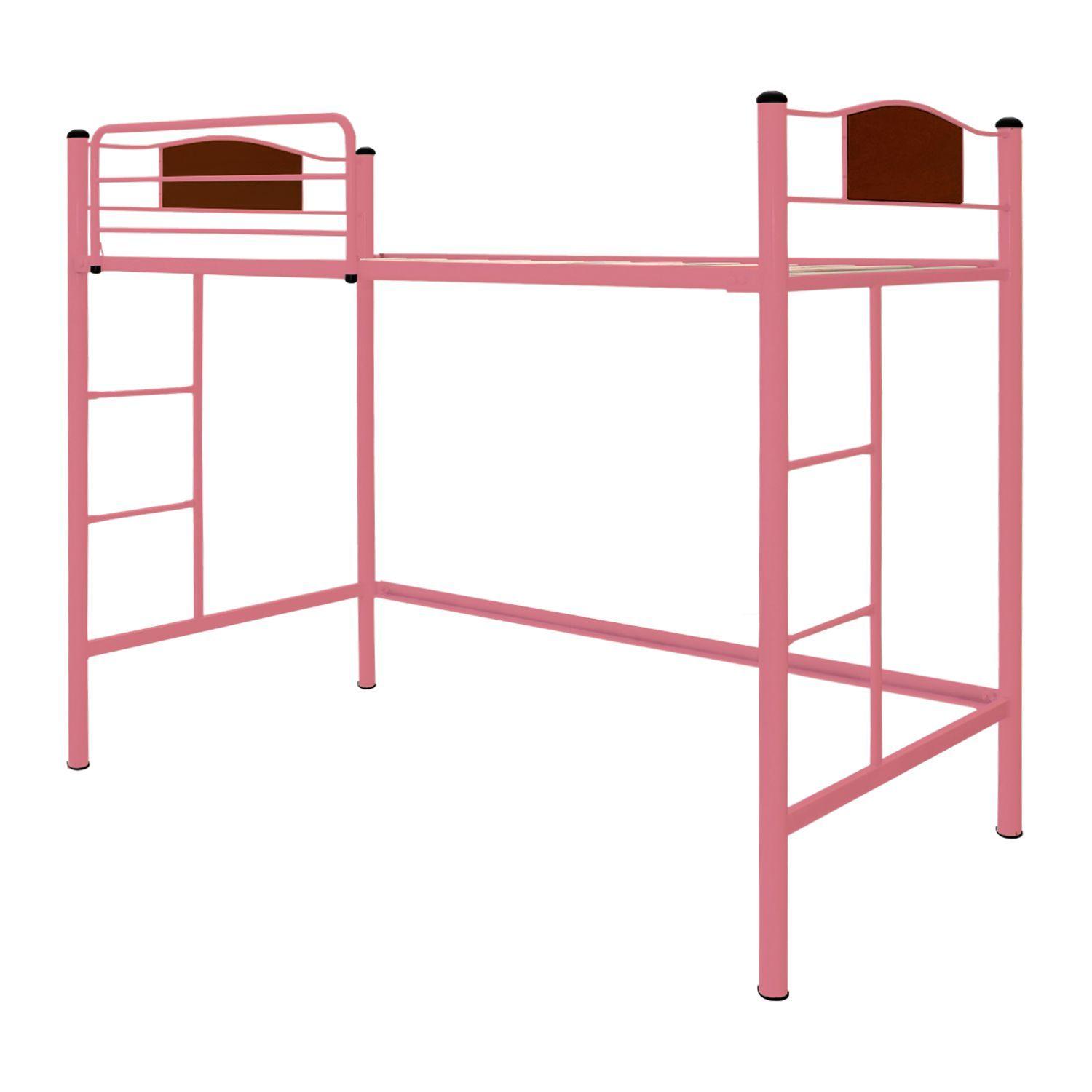 Cama alta child 1,5 plaza rosado-1
