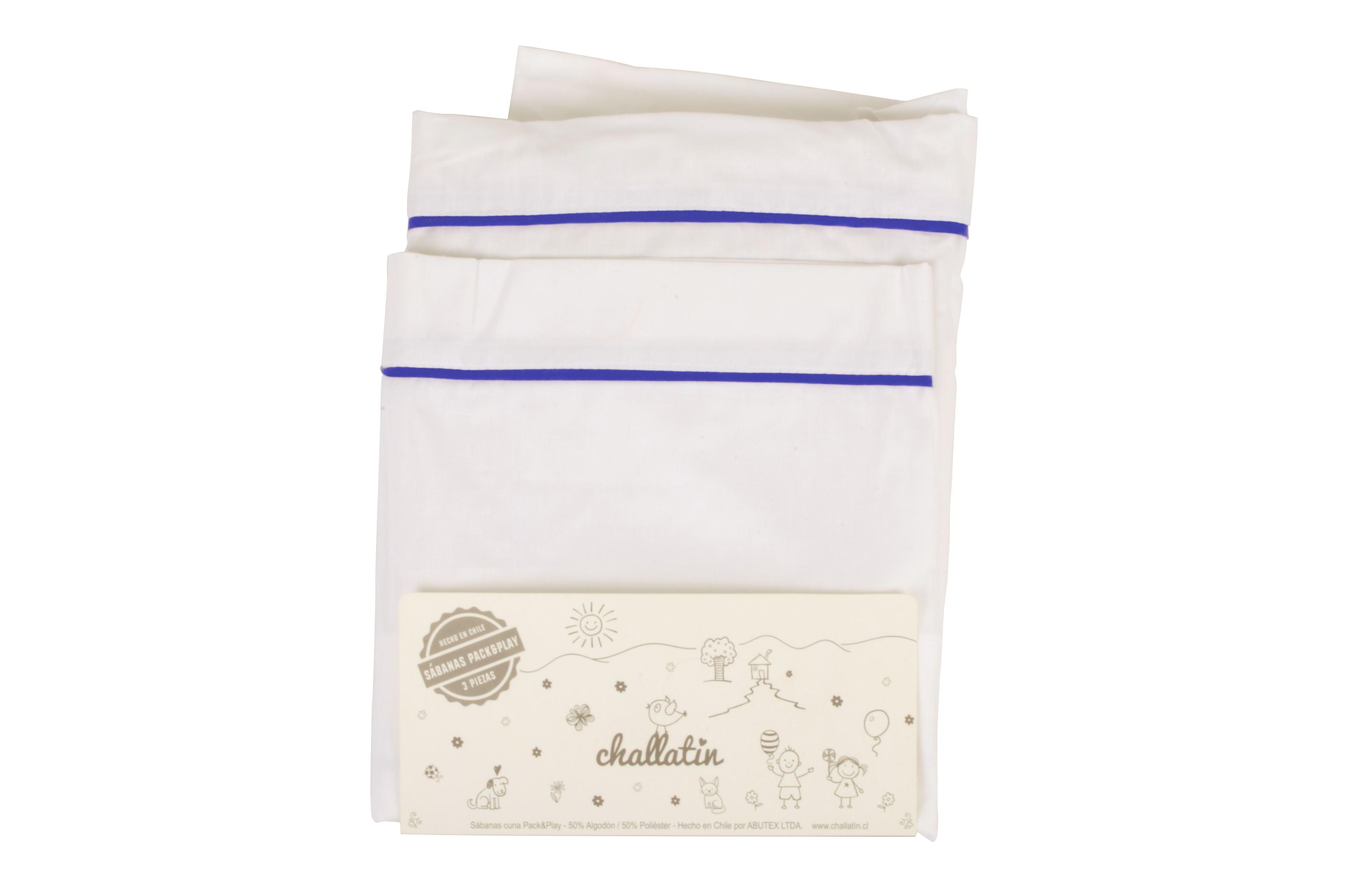 Sabanas Pack & Play Blancas - Vivo Azul-0