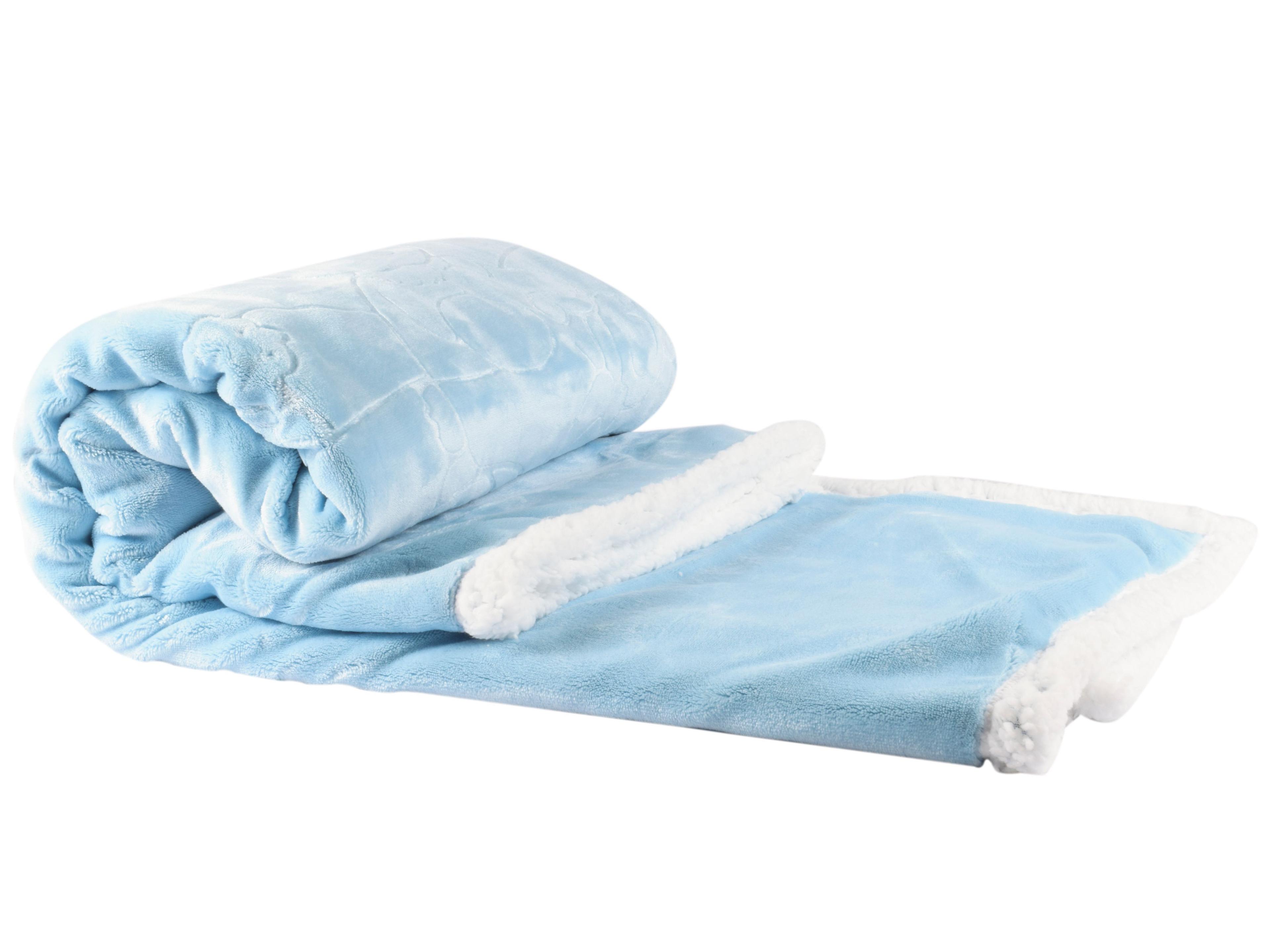 Frazada Corderito Color Celeste-0