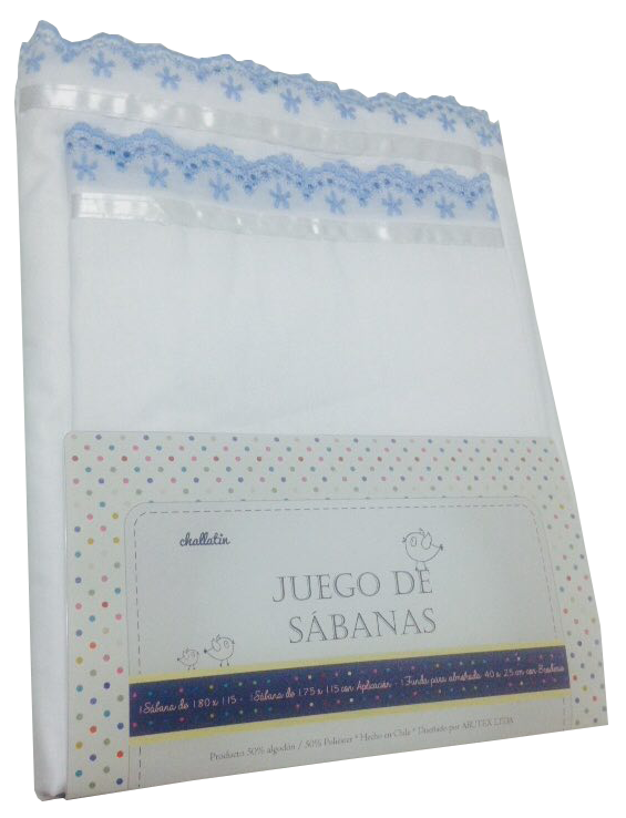 Juego De Sabanas De Cuna Broderie Celeste-0