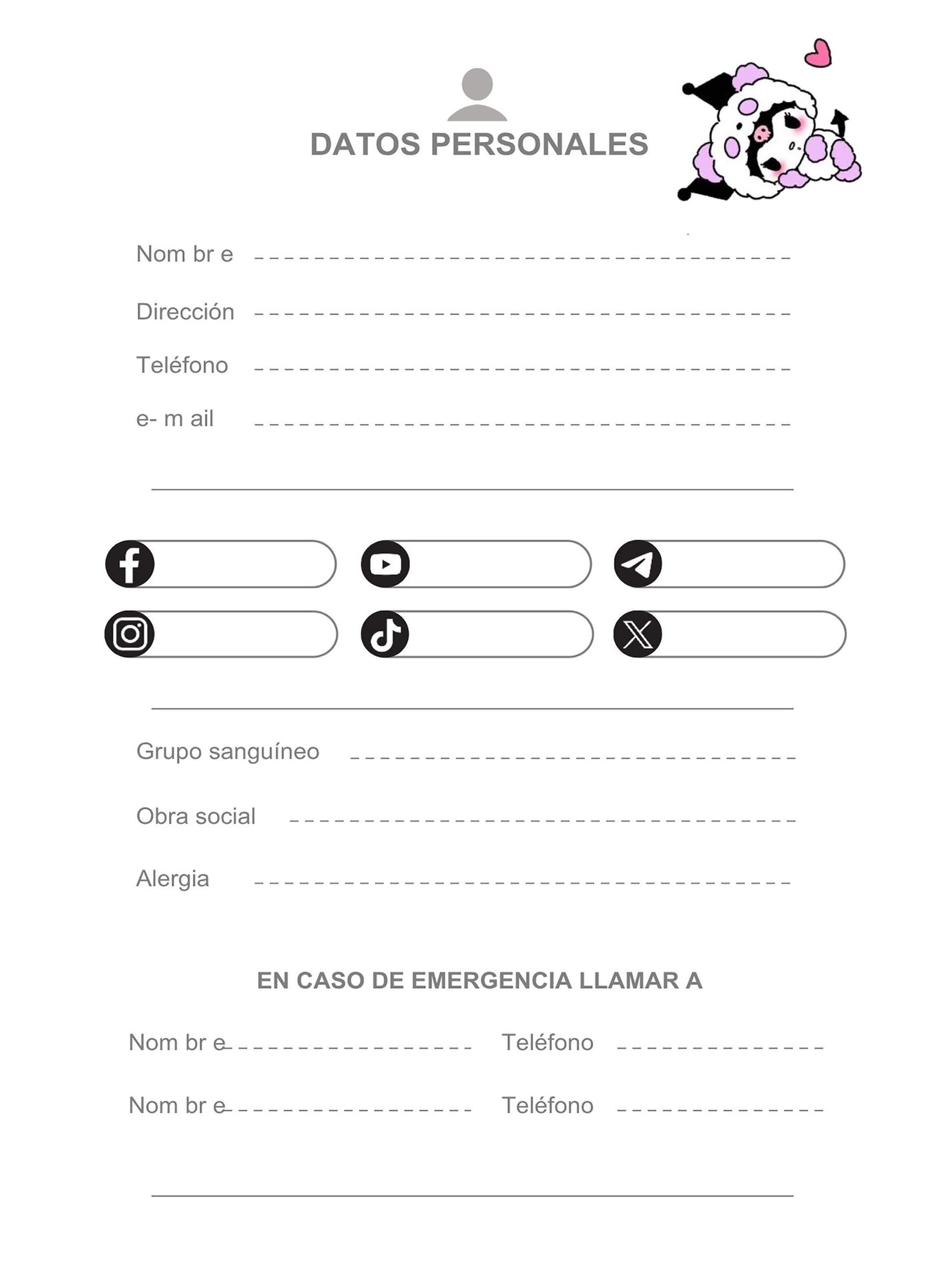Agenda Kuromi Rockera Planner Kawaii-1
