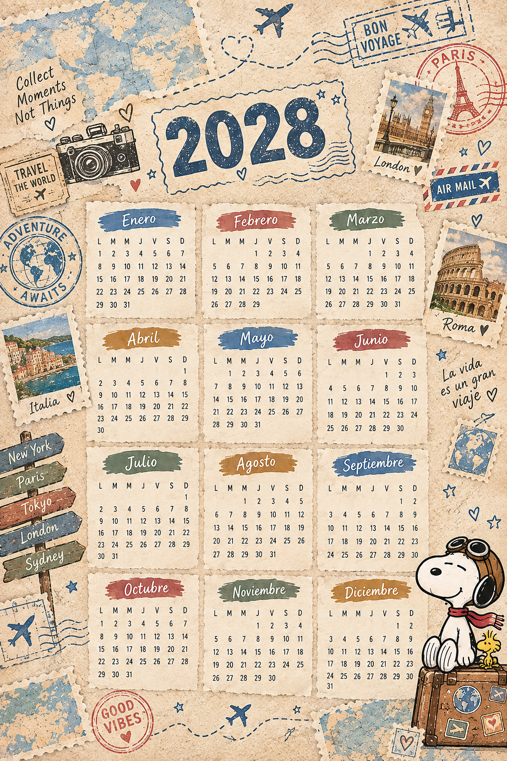 Cuaderno Agenda Snoopy Be Cool-5