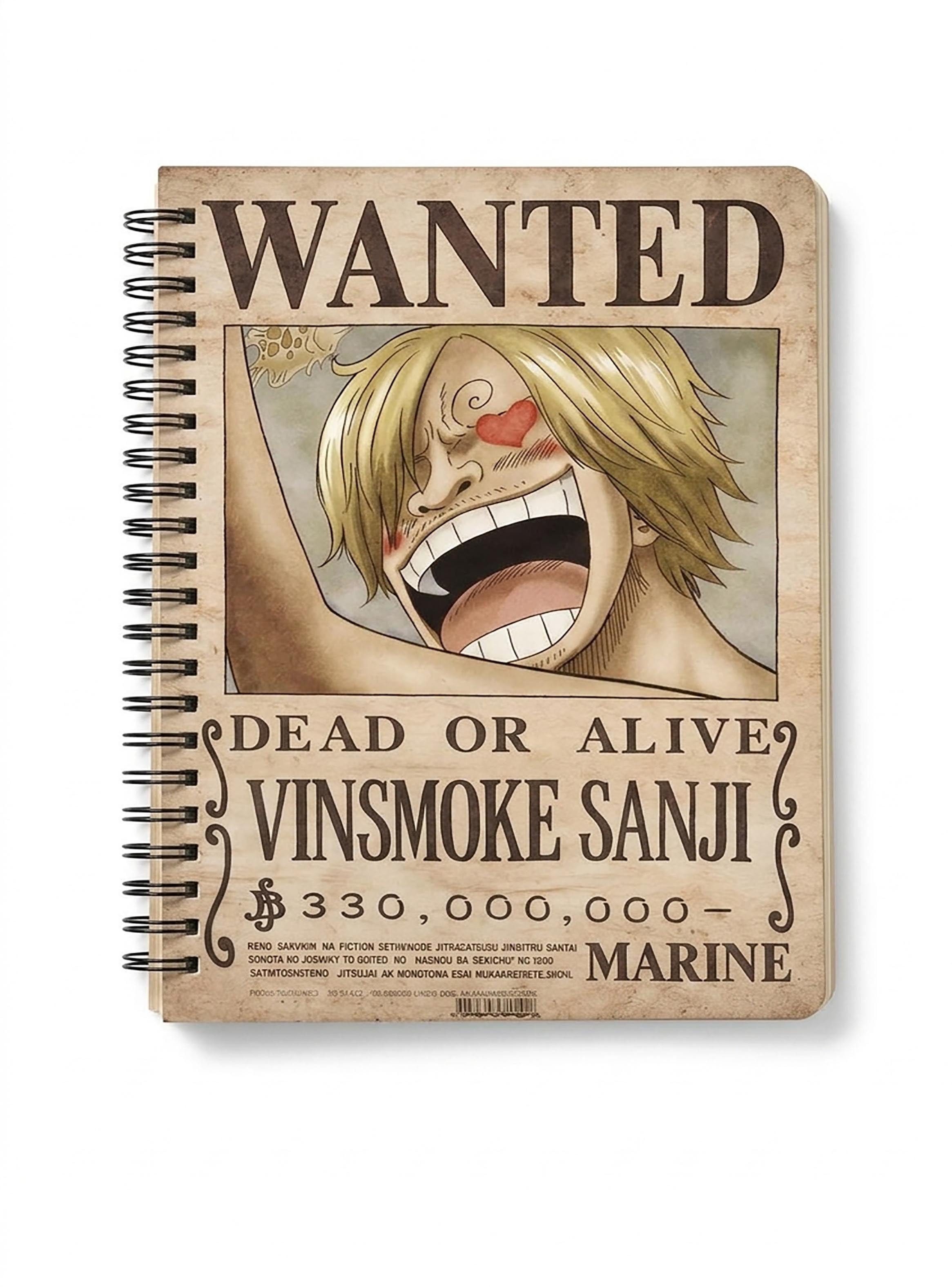 Agenda Anime One Piece Estilo Wanted Sanji-0