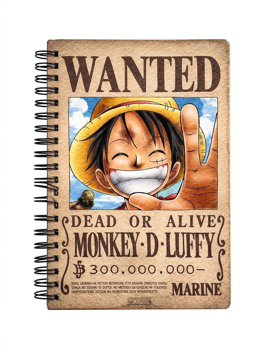 Agenda Anime One Piece Estilo Wanted Luffy-0