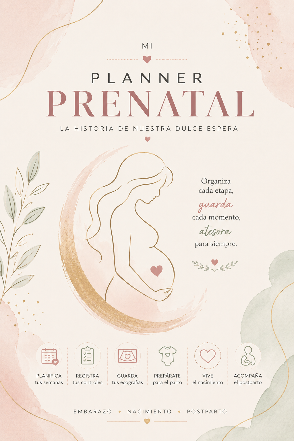Planner Prenatal Agenda Embarazo Dulce Gestación-0