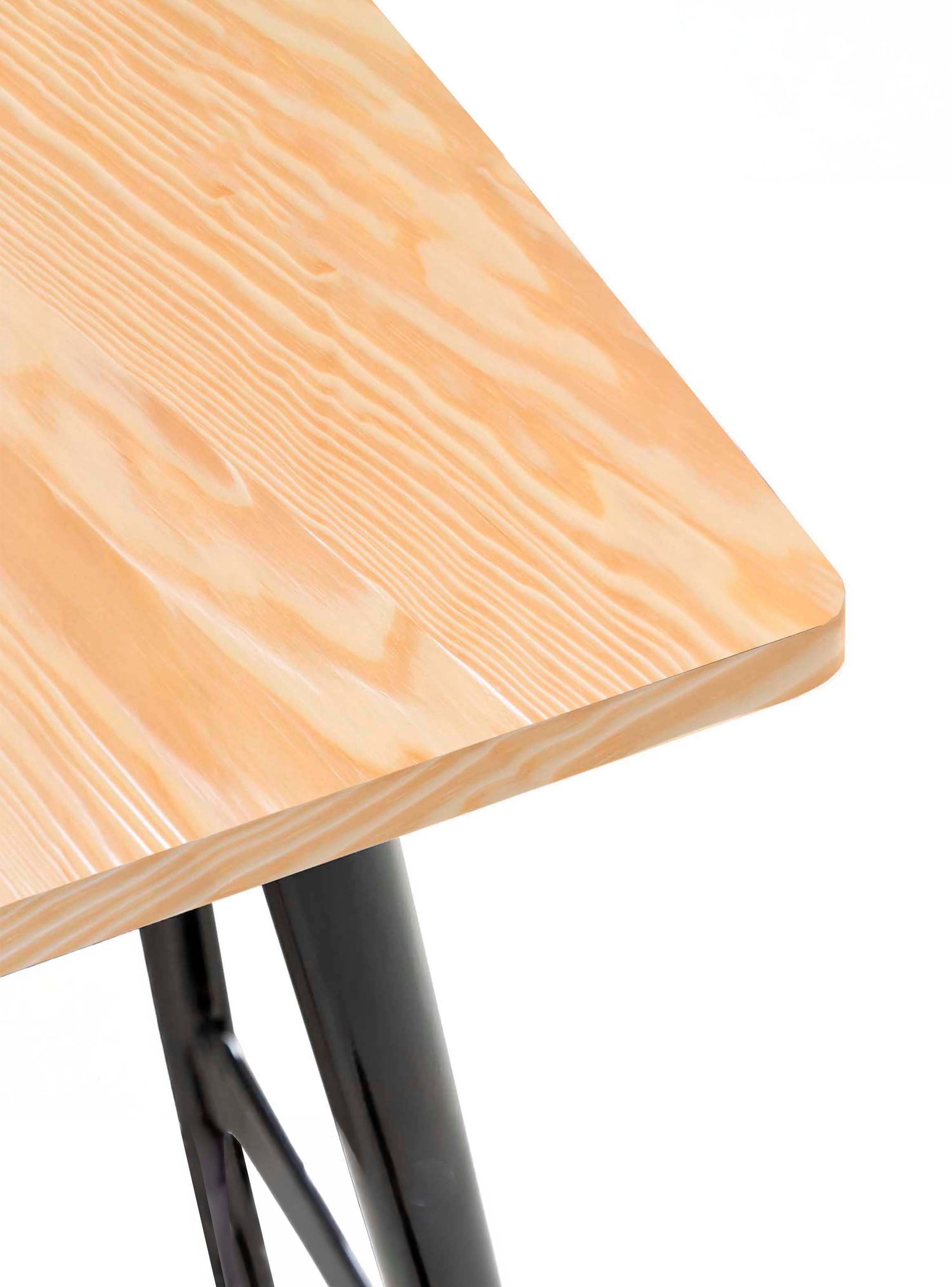 Mesa Tolix Madera Alta Bar 60 x 60 cm-3