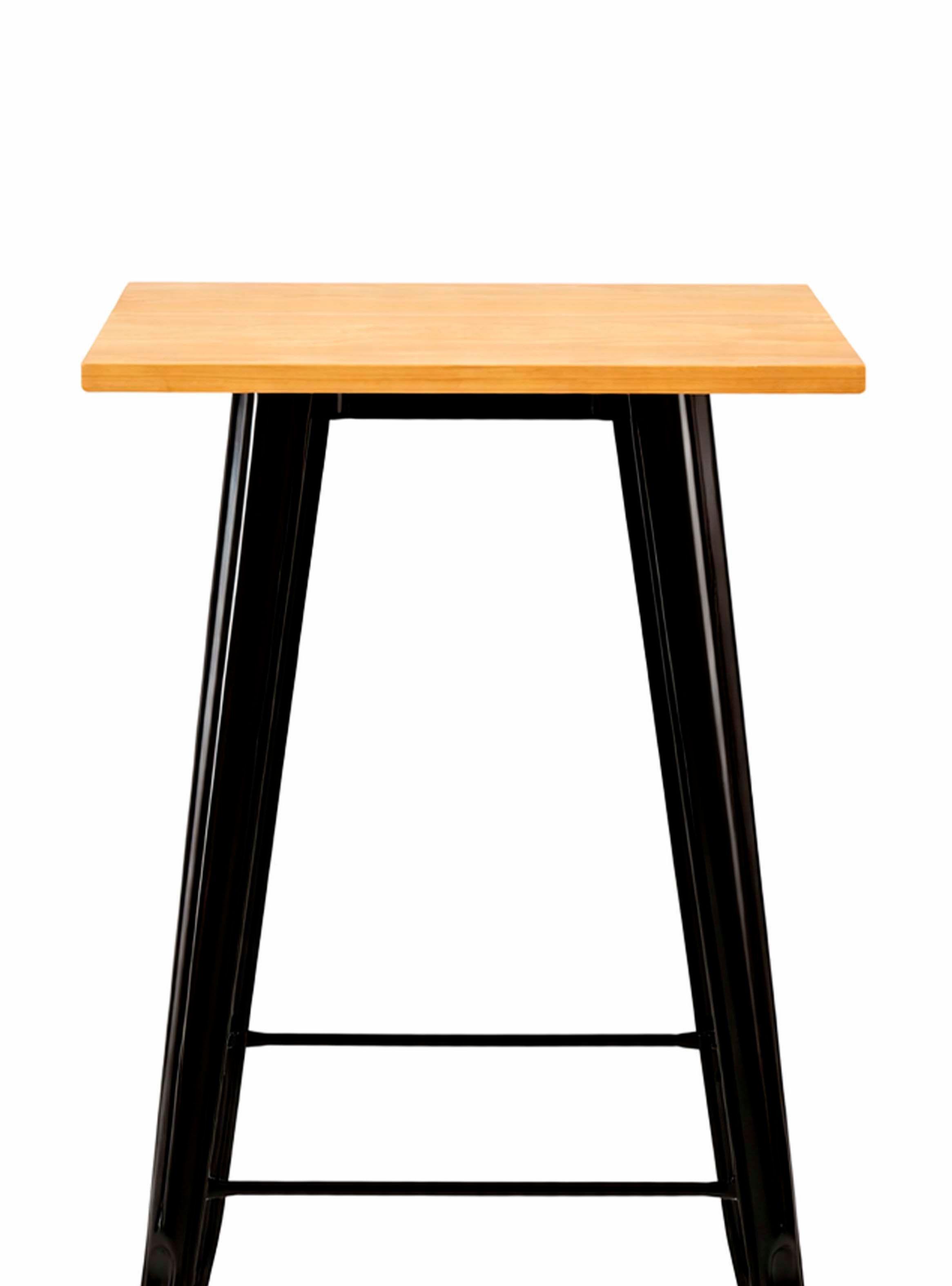 Mesa Tolix Madera Alta Bar 60 x 60 cm-5