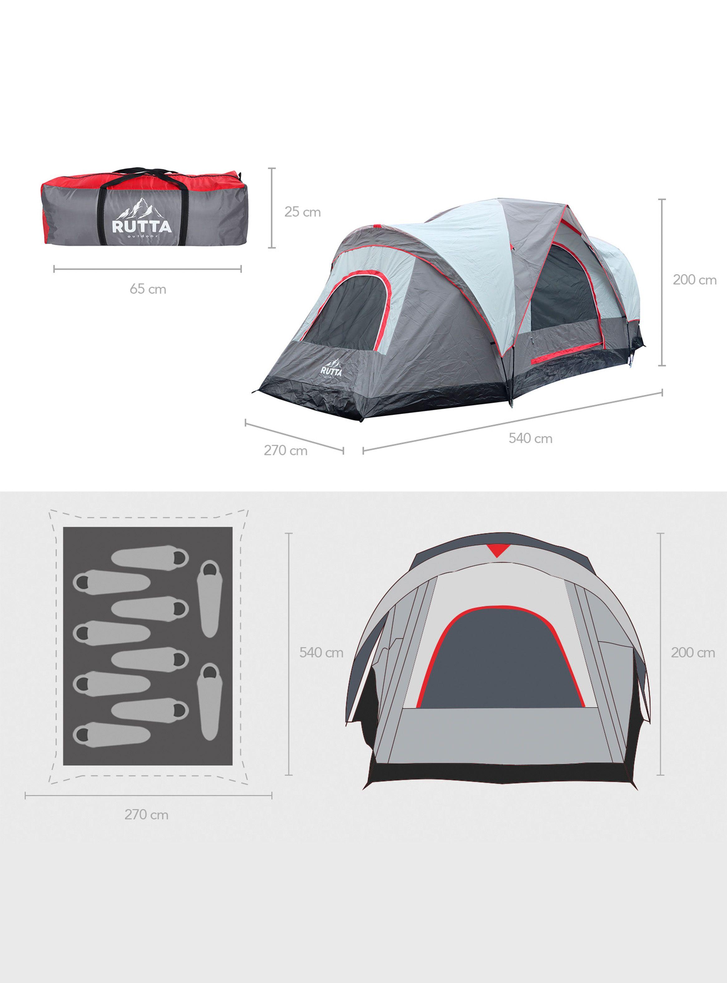 Carpa 10 Personas Camping Outdoor Gris-6