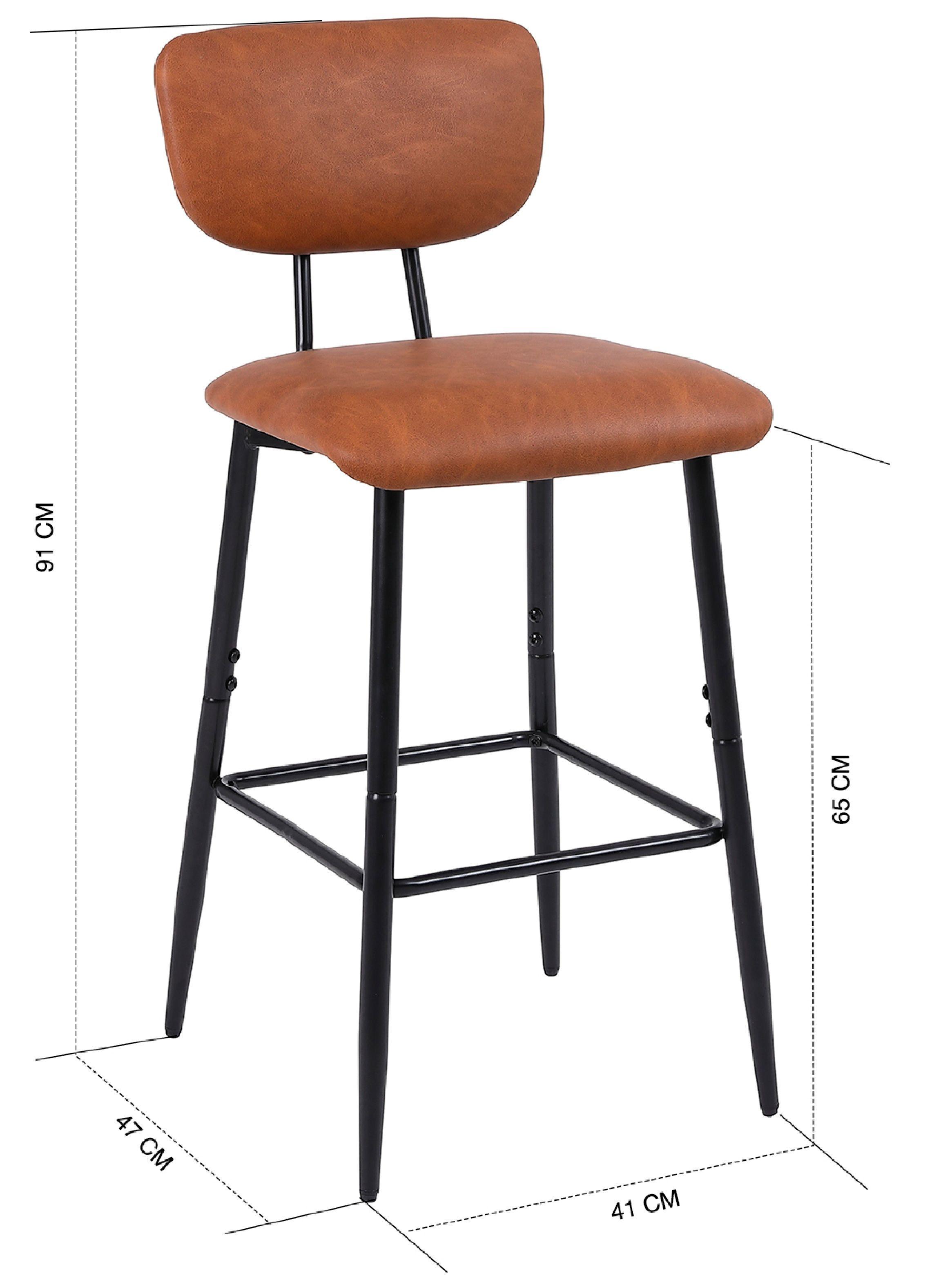 Pack 2 Pisos de Bar o Cocina Mid-Century con Respaldo Marrón-7