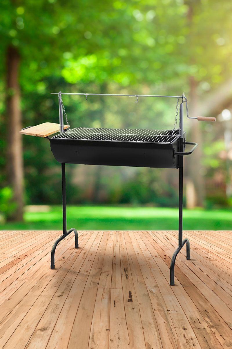 Parrilla a Carbón Con Roldana Negro-5