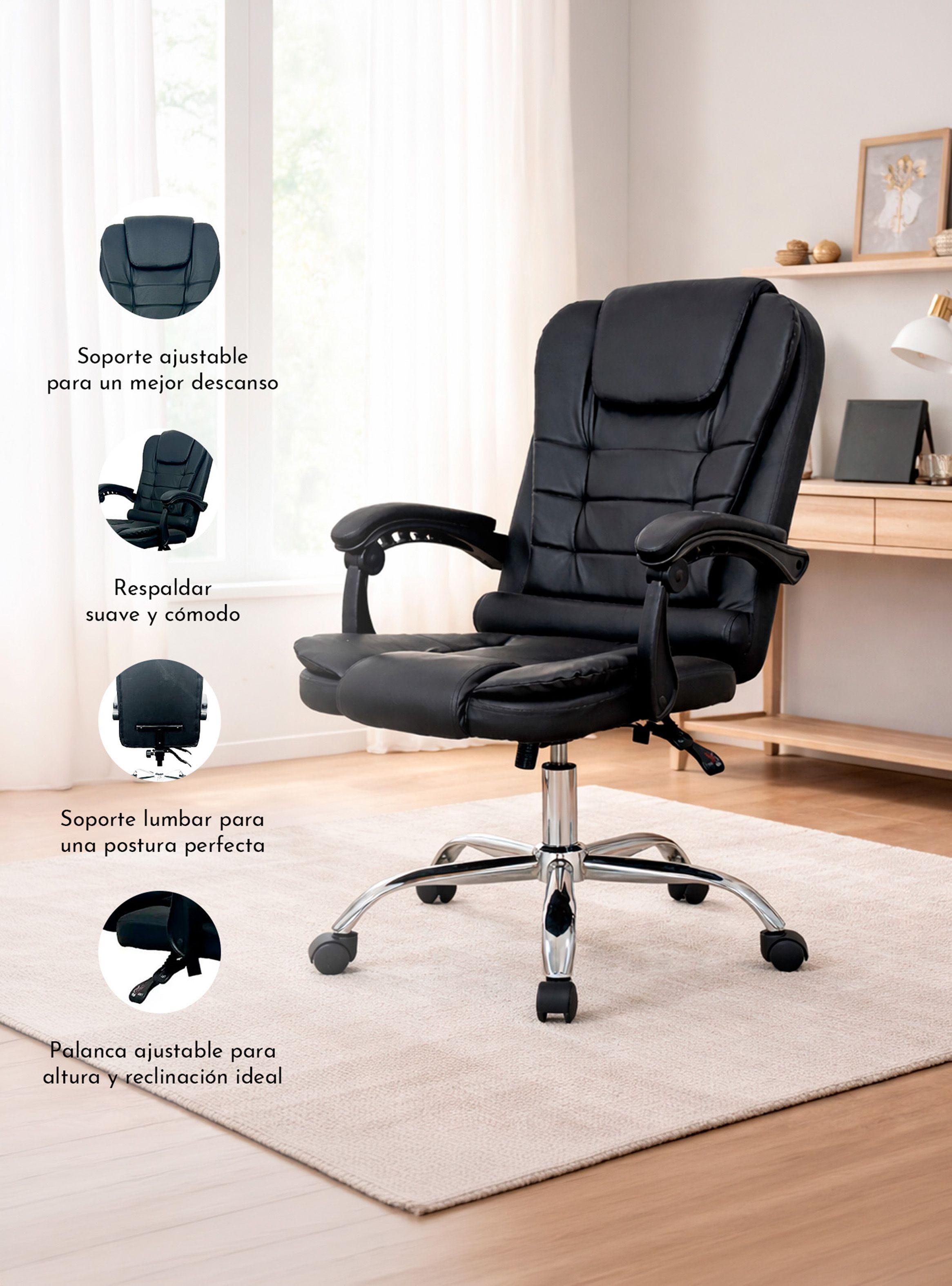 Silla Escritorio Gerencial Praga Ergonómica Negra-4