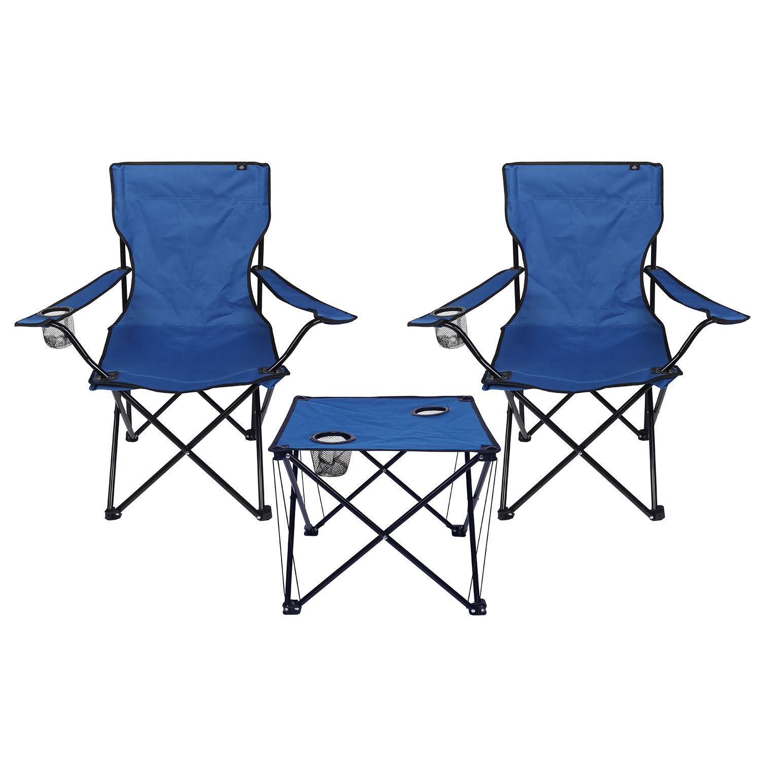 Set Mesa y Sillas Plegables de Camping Azul-0