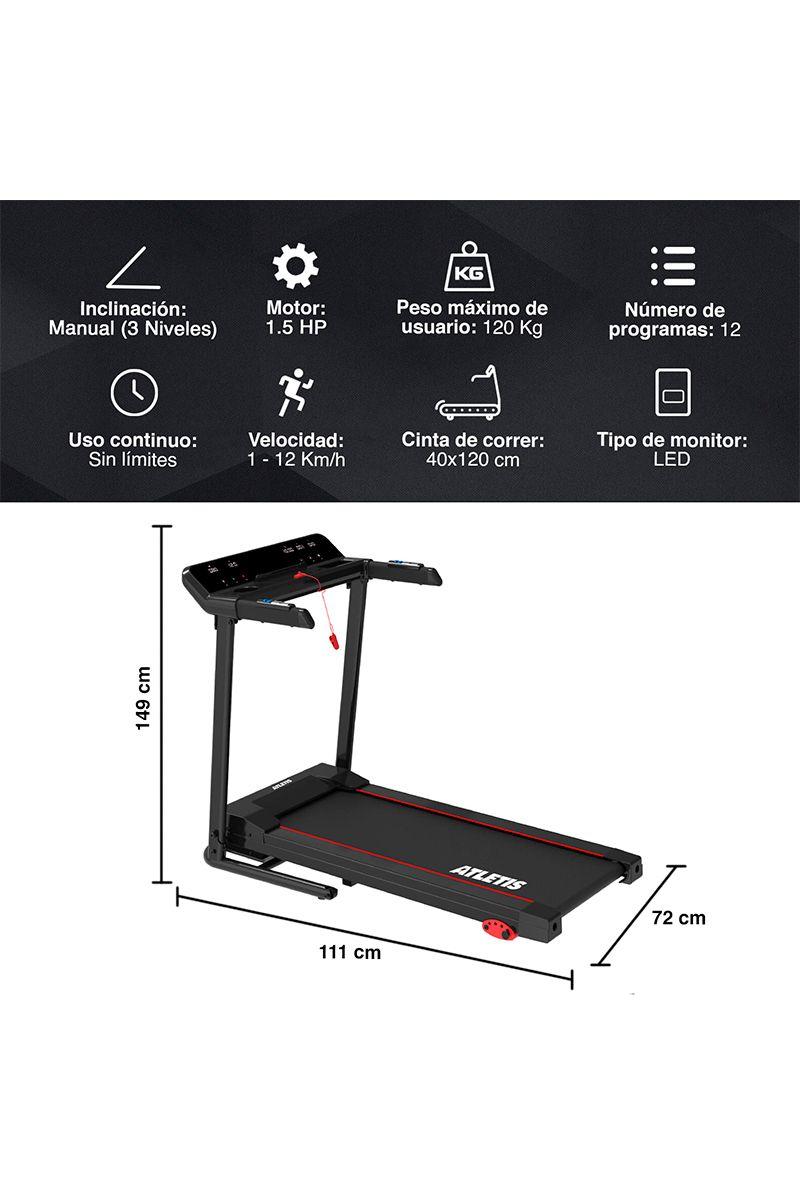 Trotadora Eléctrica Atletis A700 LCD 12 Programas-2