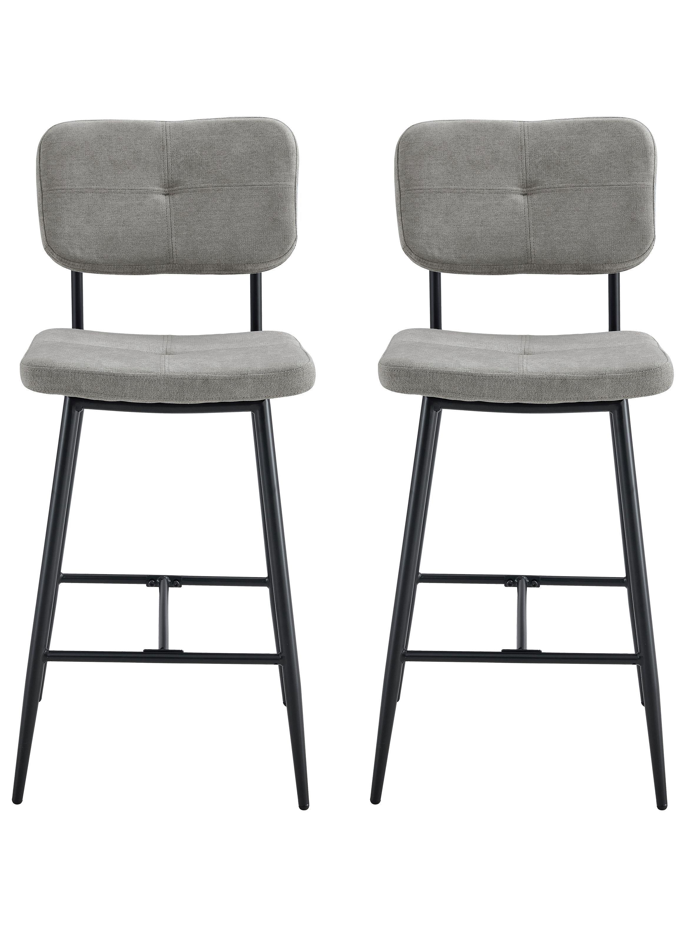 Pack 2 Pisos de Bar con Espaldar Acolchado Gris-0